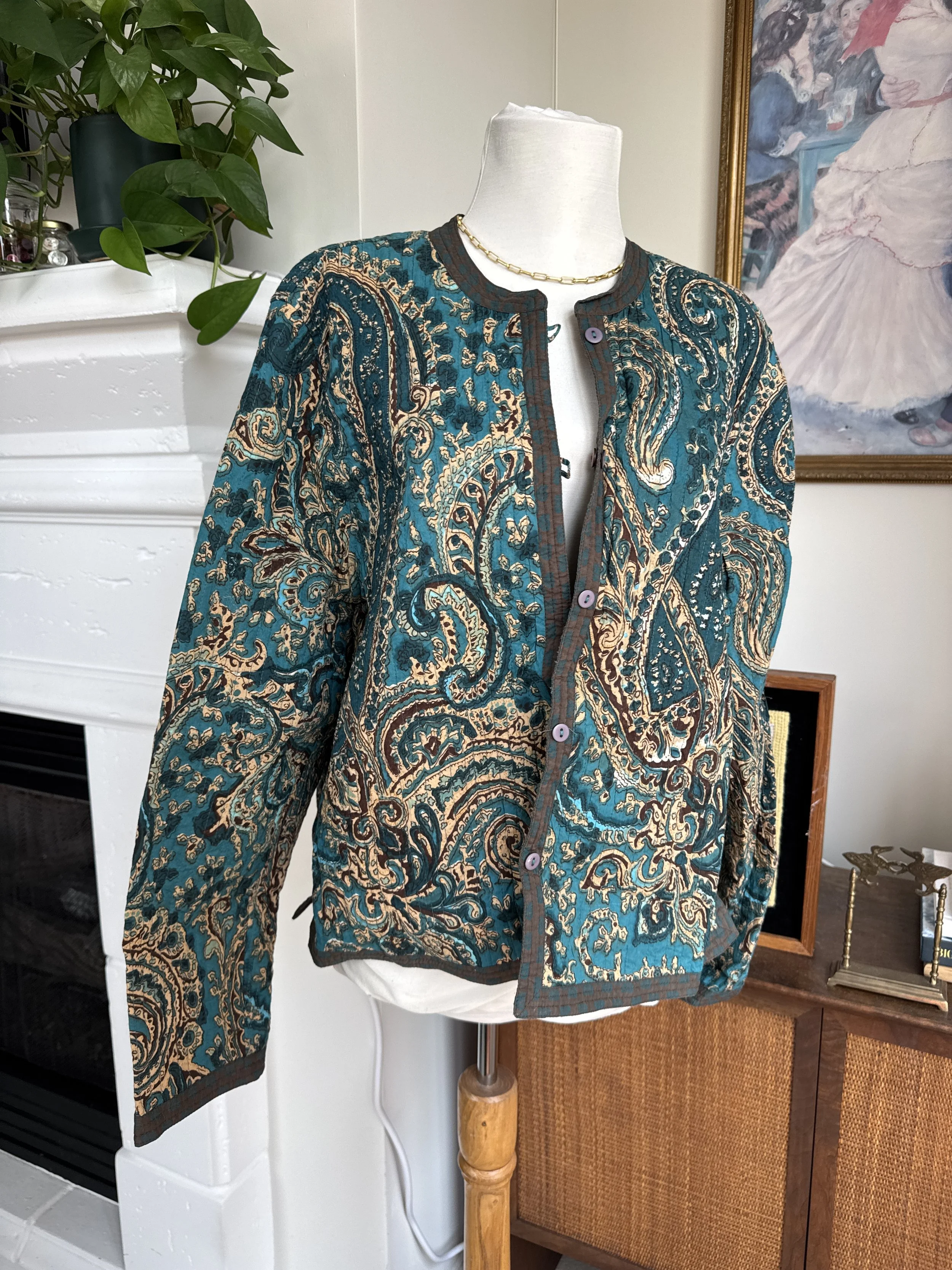 Reversible Quilted Jacket - Peacock Blue