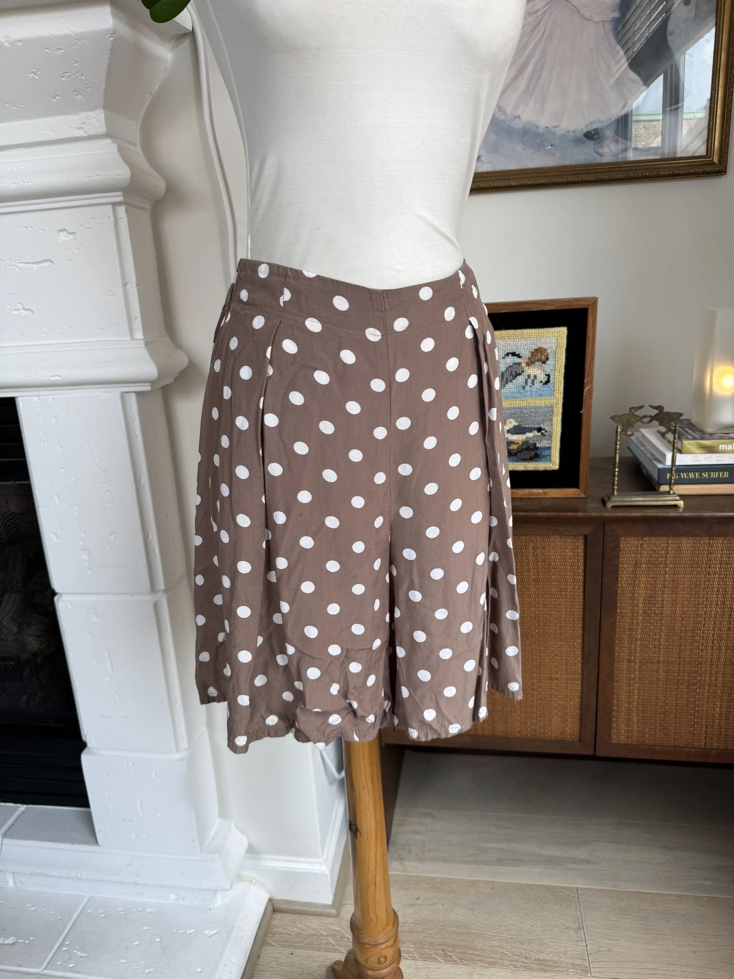 Polka Dot Tailored Waist Shorts
