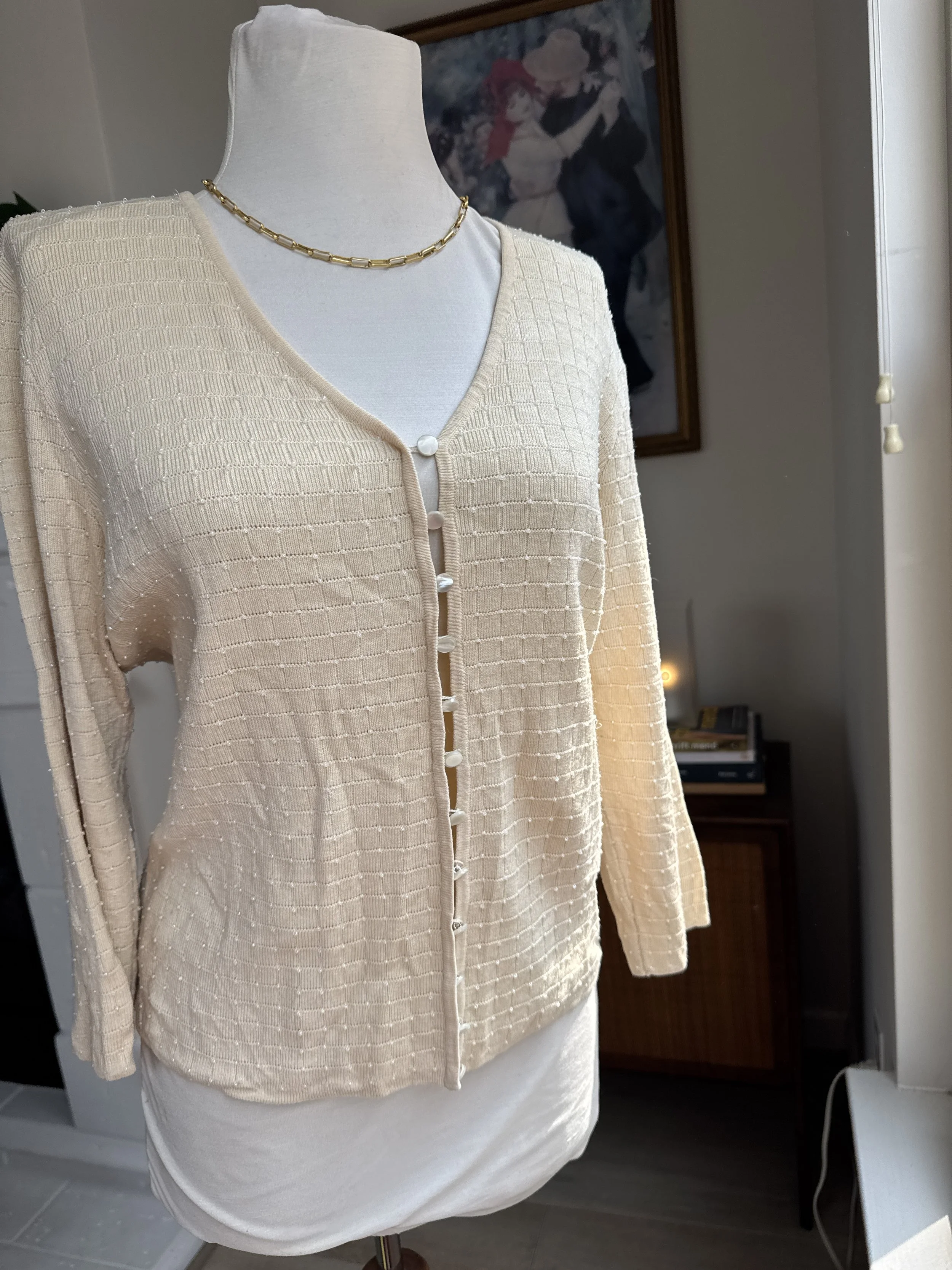 Beaded Silk Cardigan