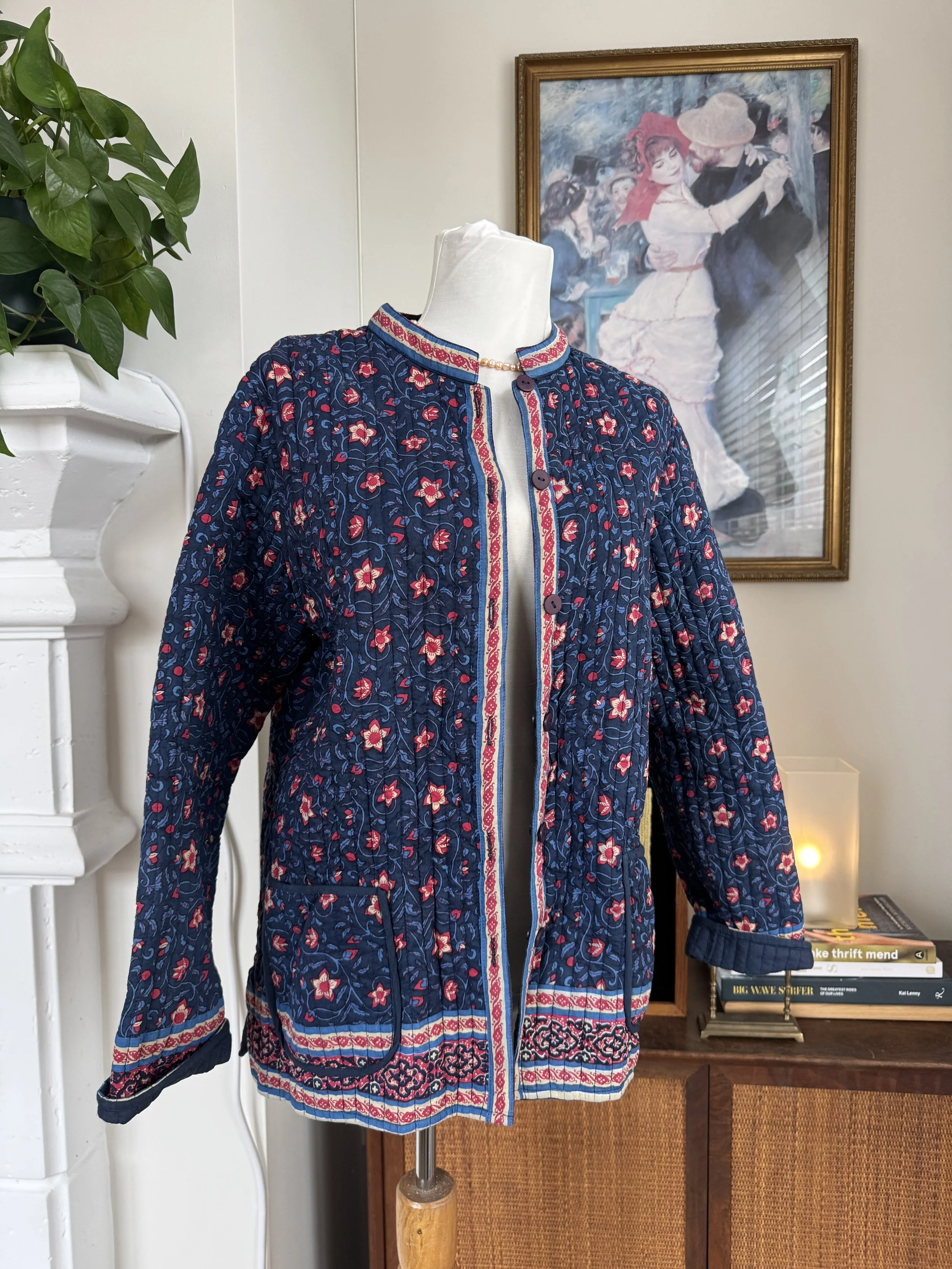 Navy & Red Reversible Quilt Coat