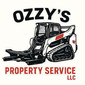 Logo for Ozzy's Property Service LLC featuring a bulldozer.