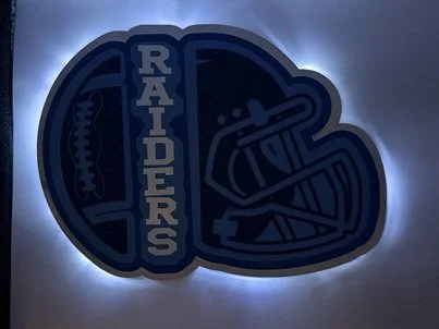 Lighted Raiders Football
