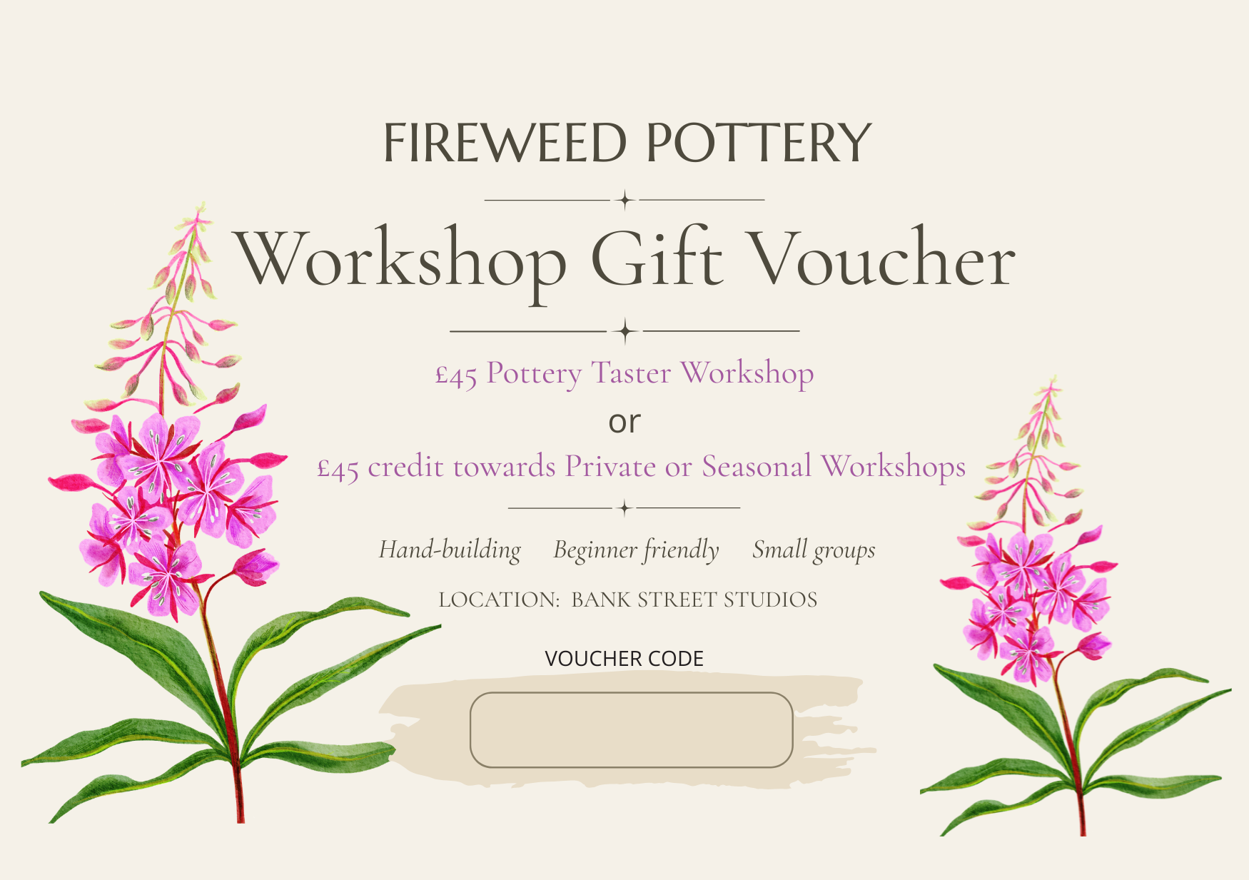 Pottery Workshop Gift Voucher