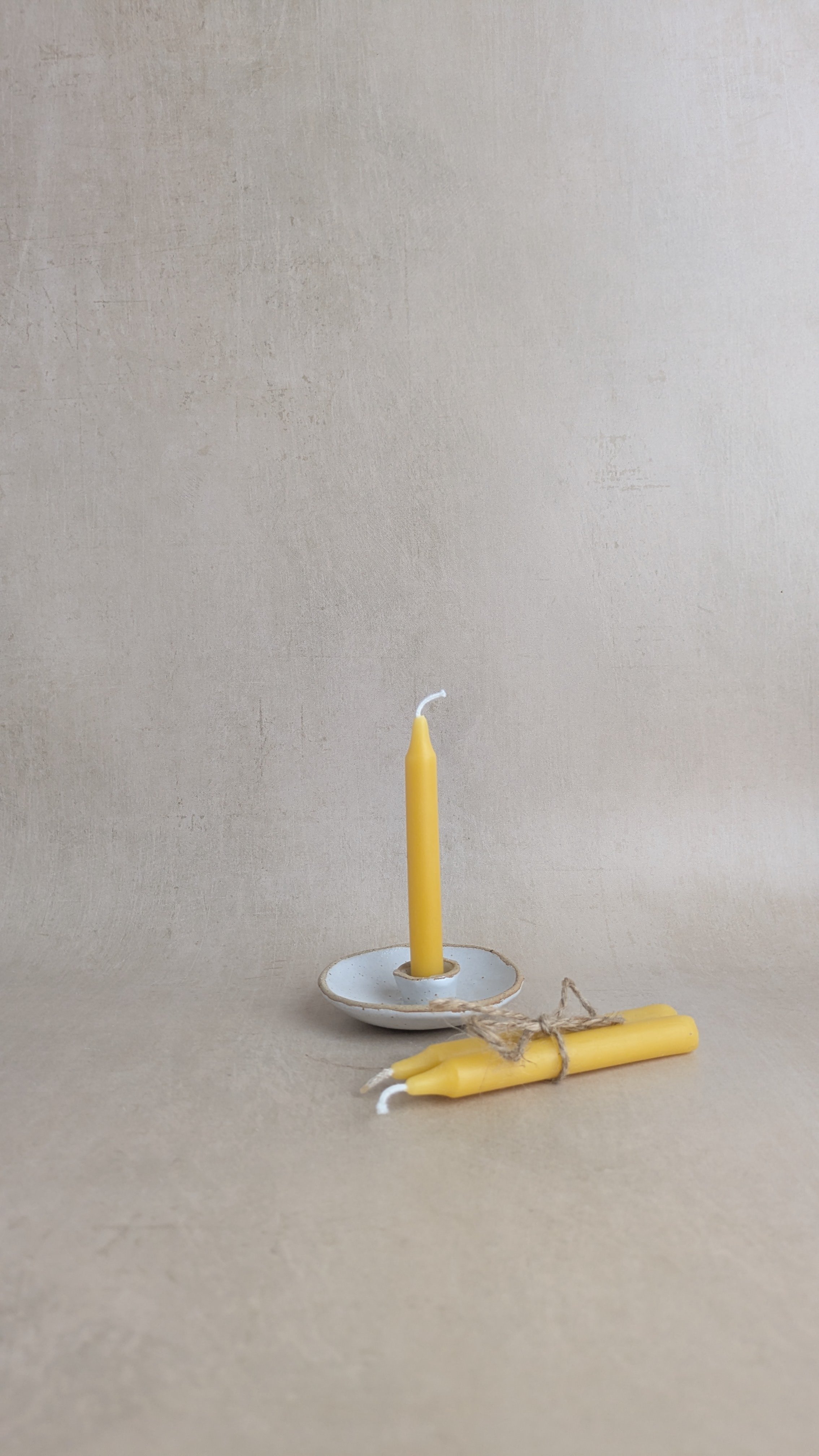 Tiny Candle Holder & Beeswax Candles