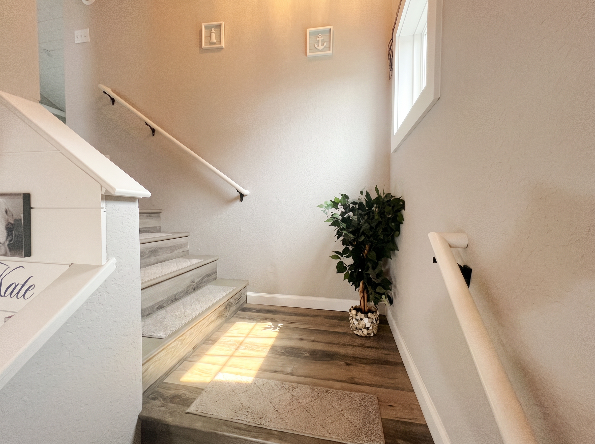 Going up to the living area!