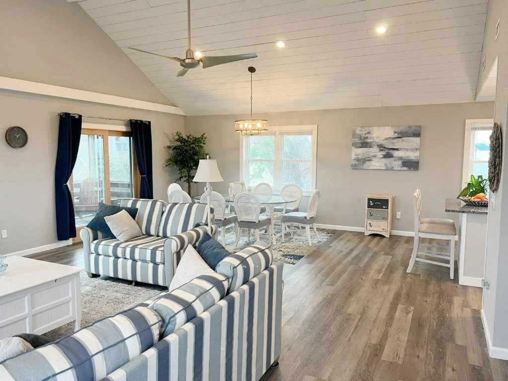 Open floor plan on top level