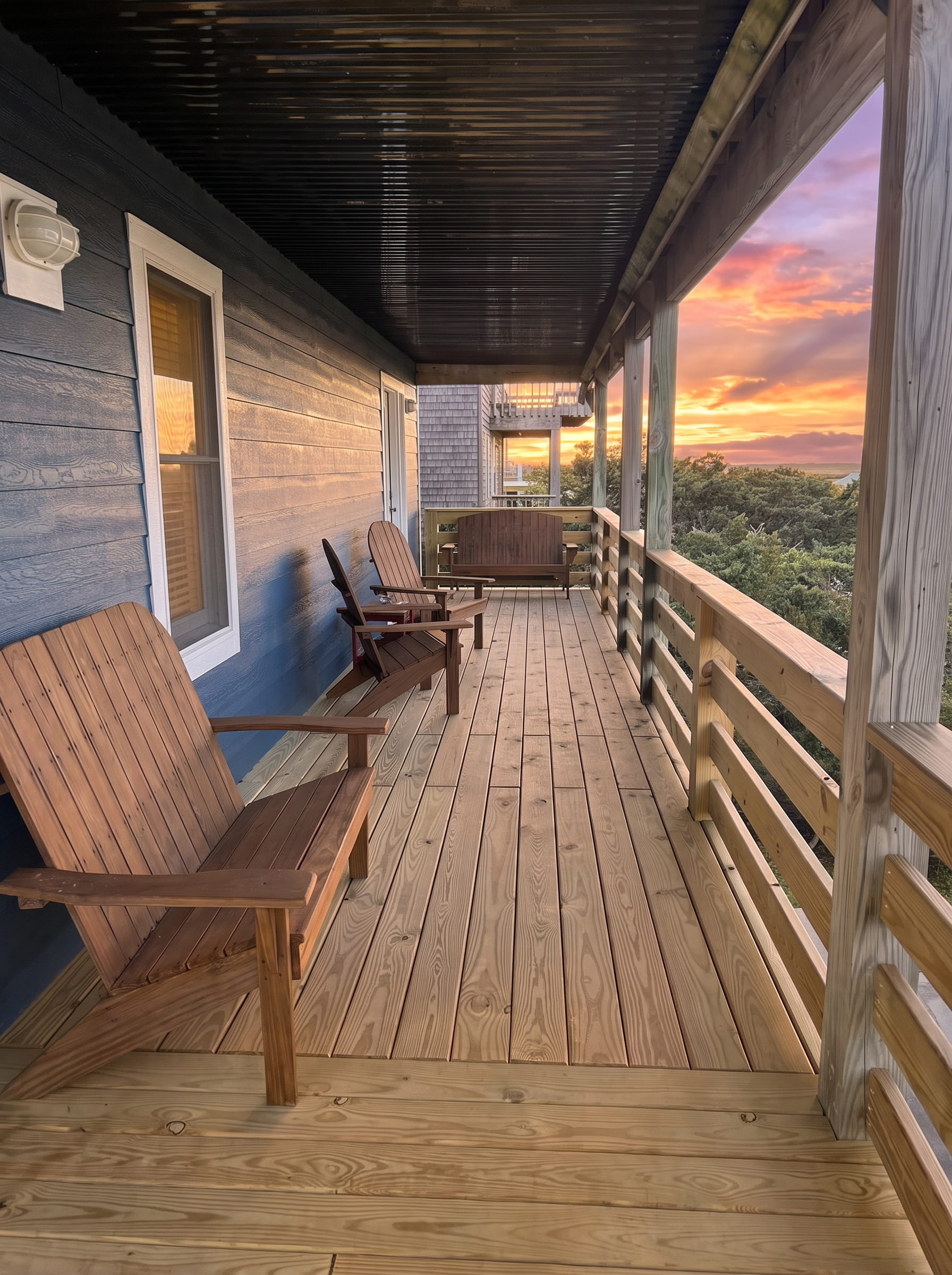Covered deck bedroom floor