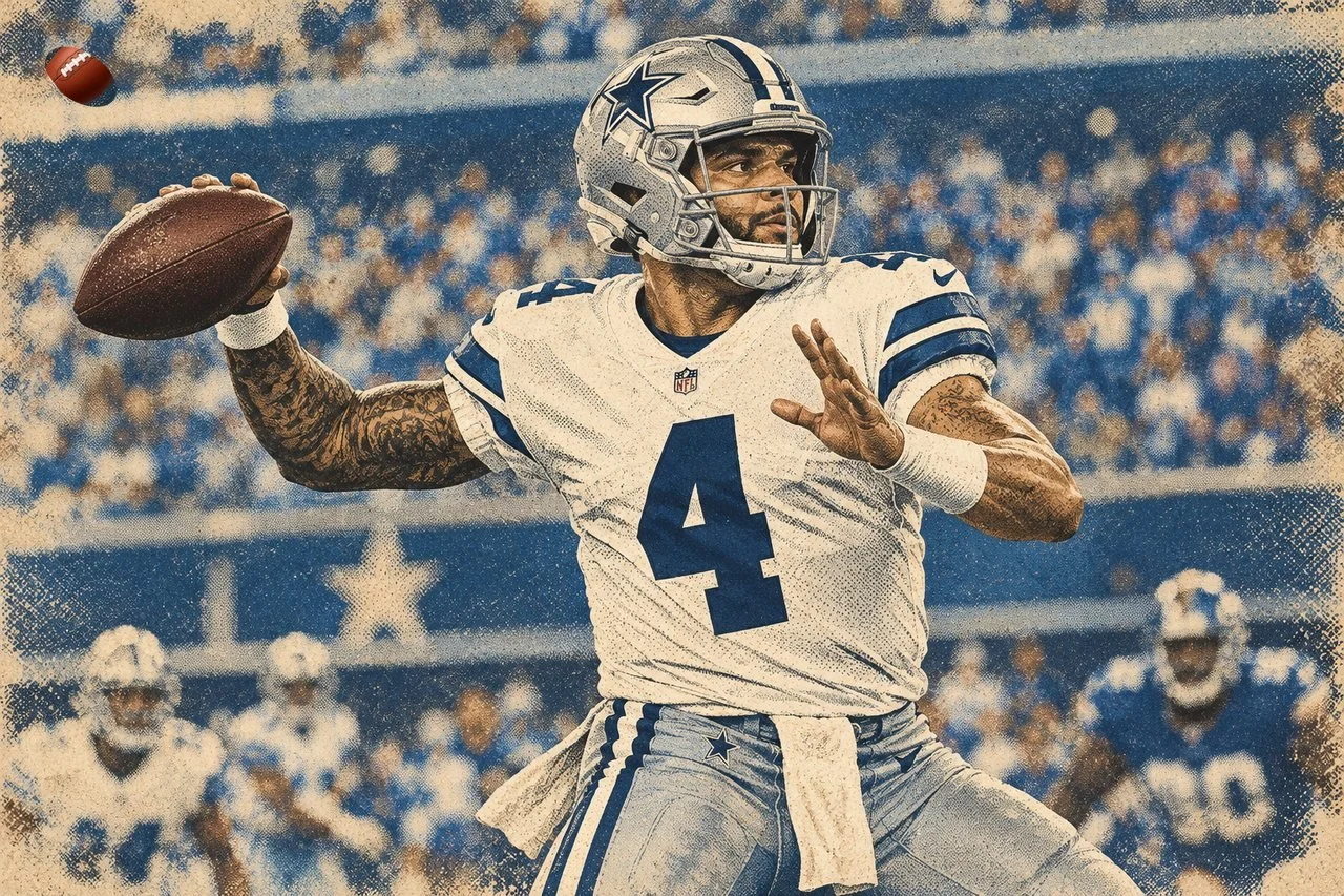 Dak Prescott throwing a pass for the Dallas Cowboys