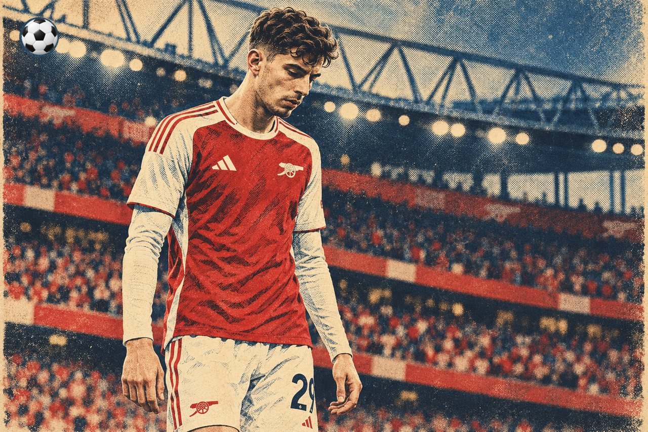 A dejected Arsenal player looks down during a cup tie