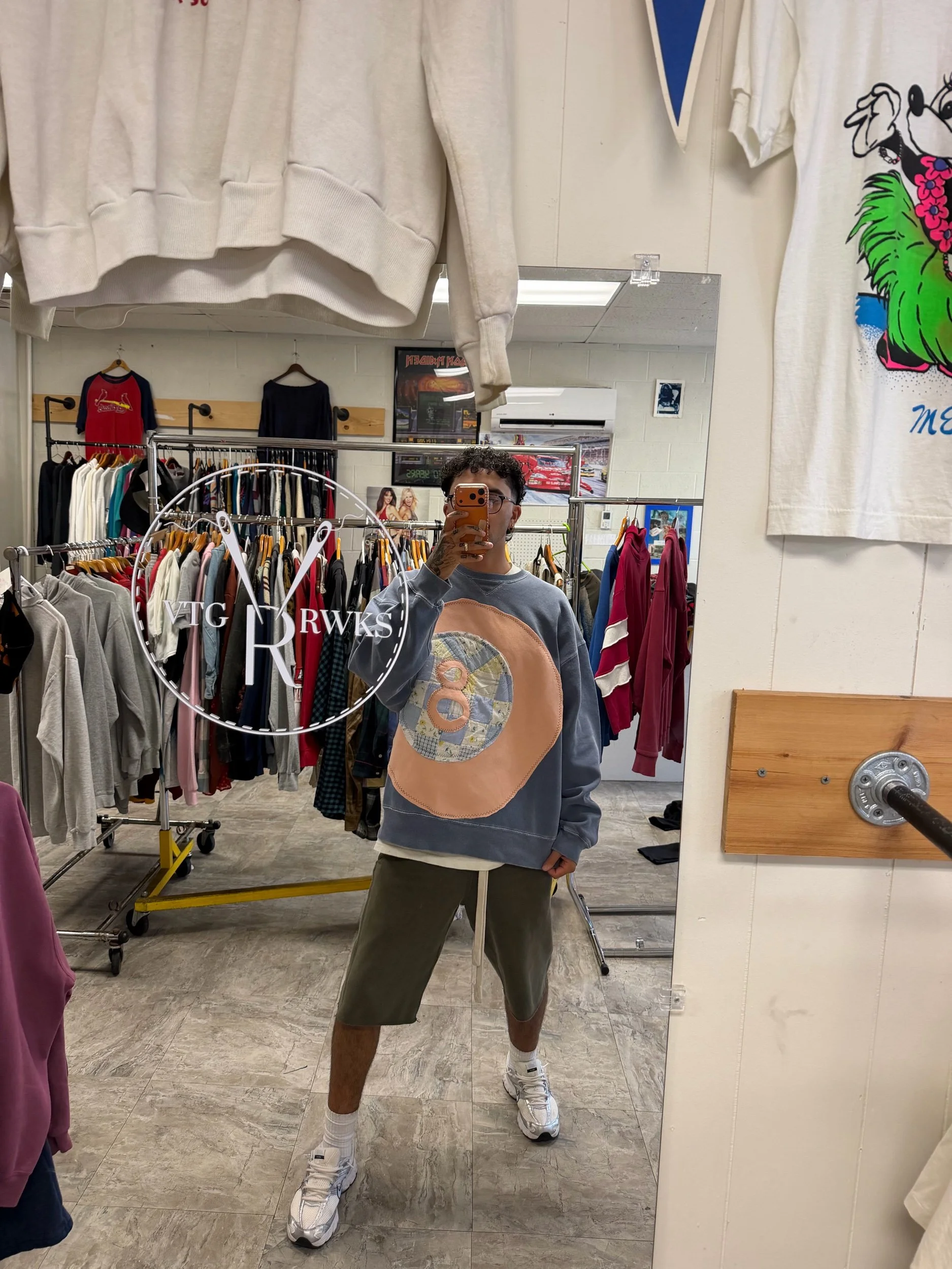 8 Ball quilt crewneck