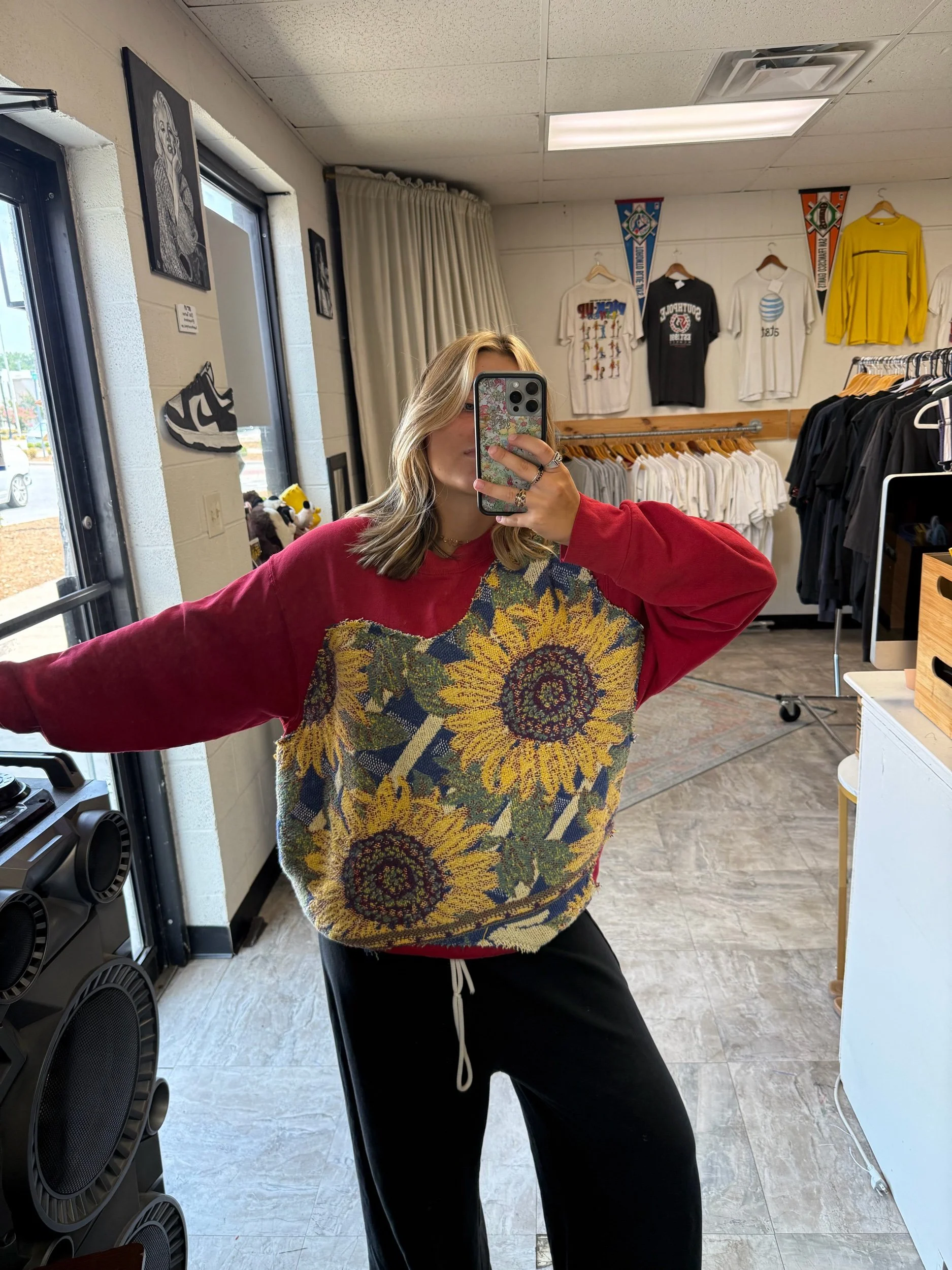 Sunflower tapestry crewneck
