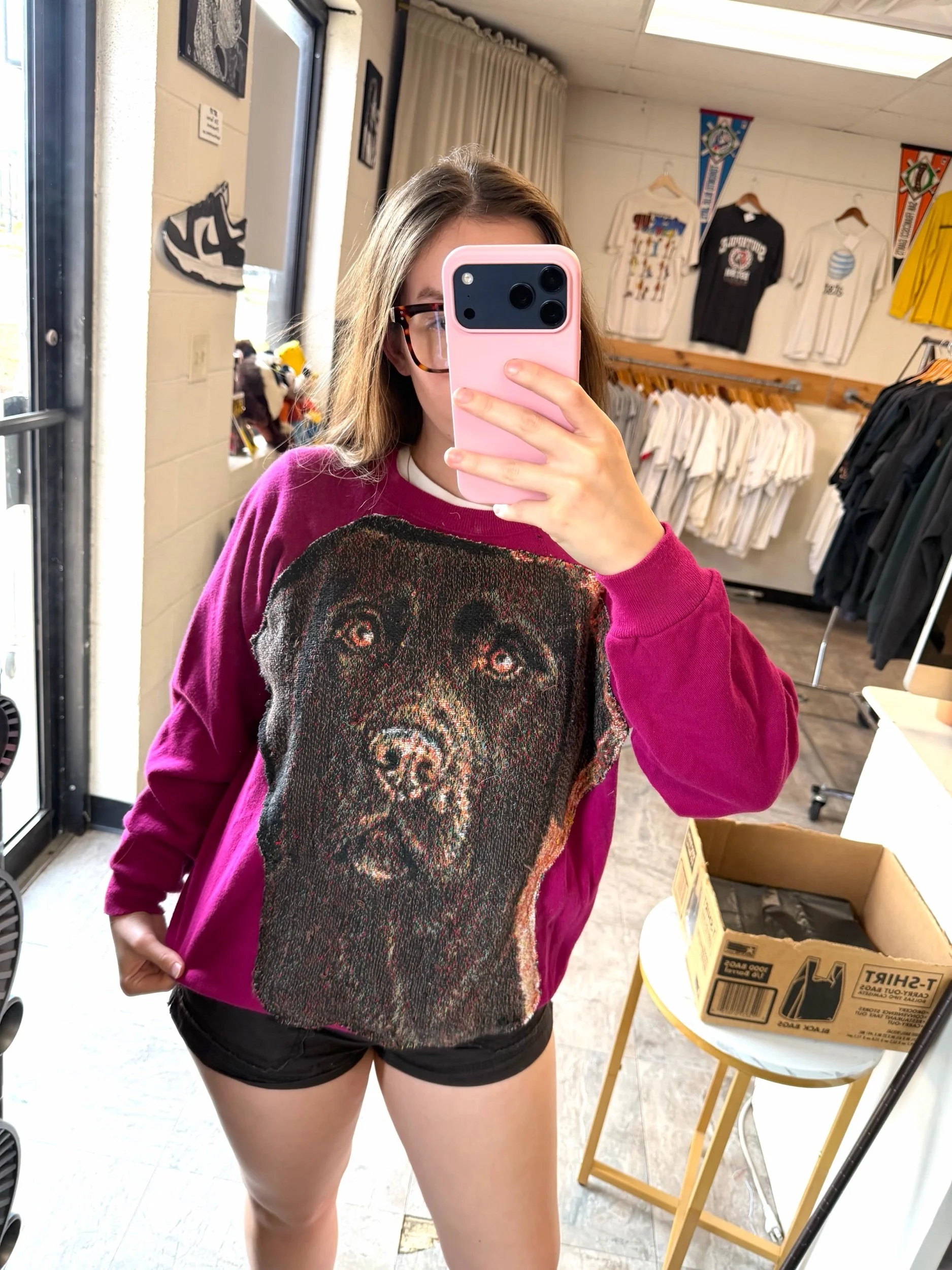 Dog tapestry crewneck