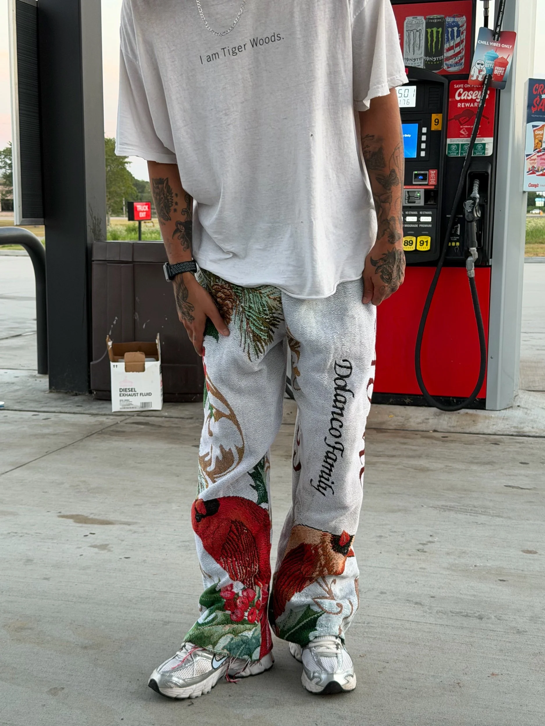 Cardinals nature scene tapestry pants