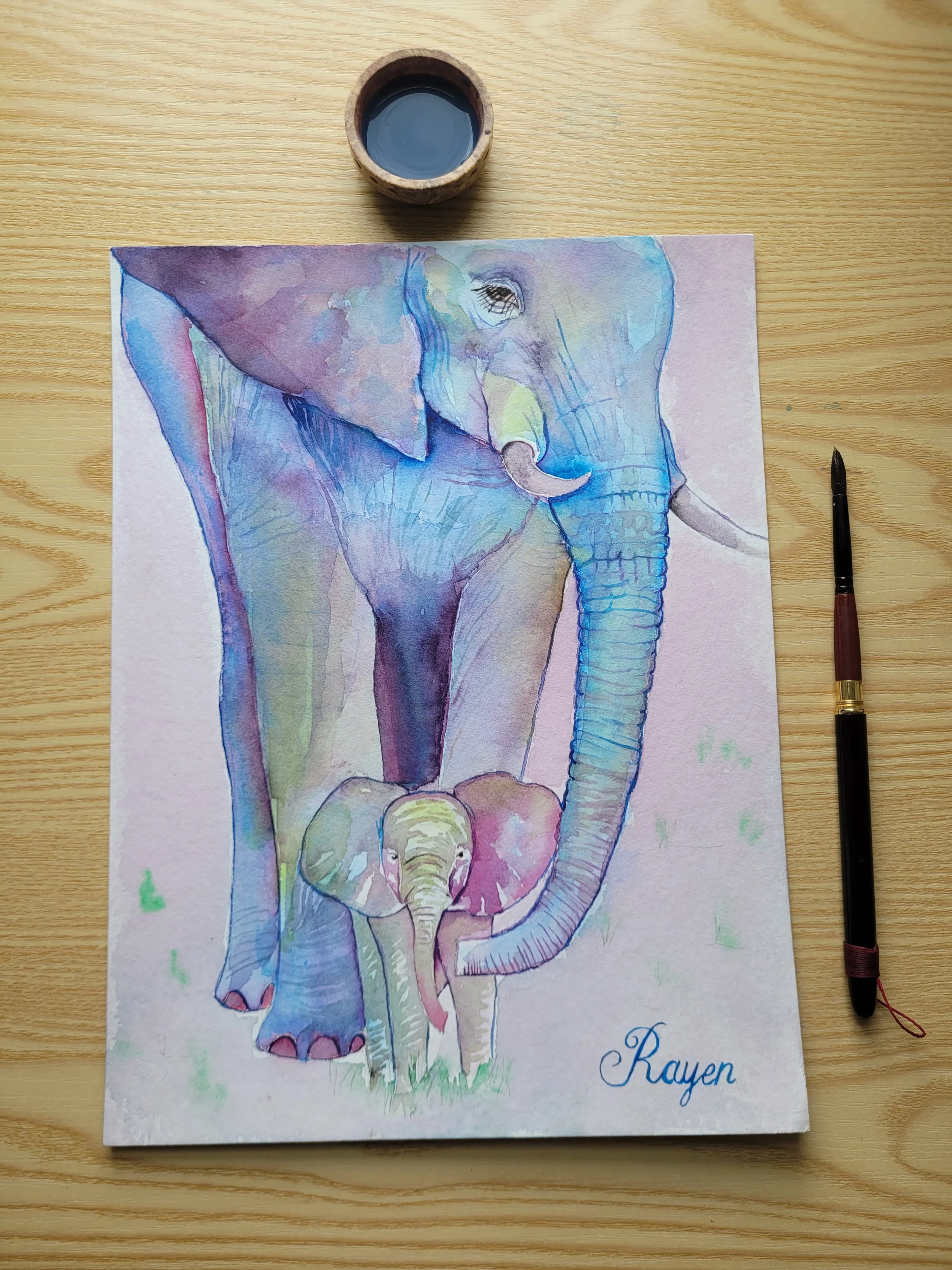 Mother & Calf – Commissioned Watercolour Artwork