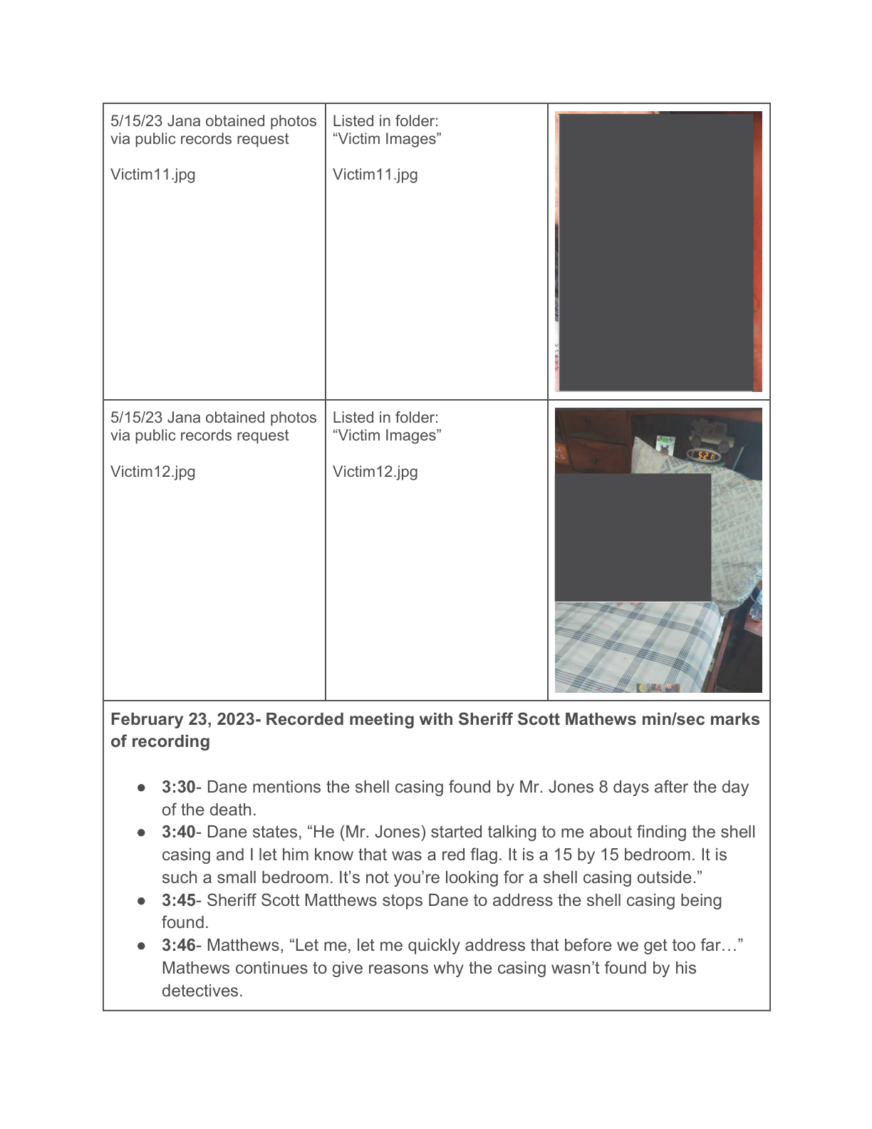Comparison of Records- Crystal's Case