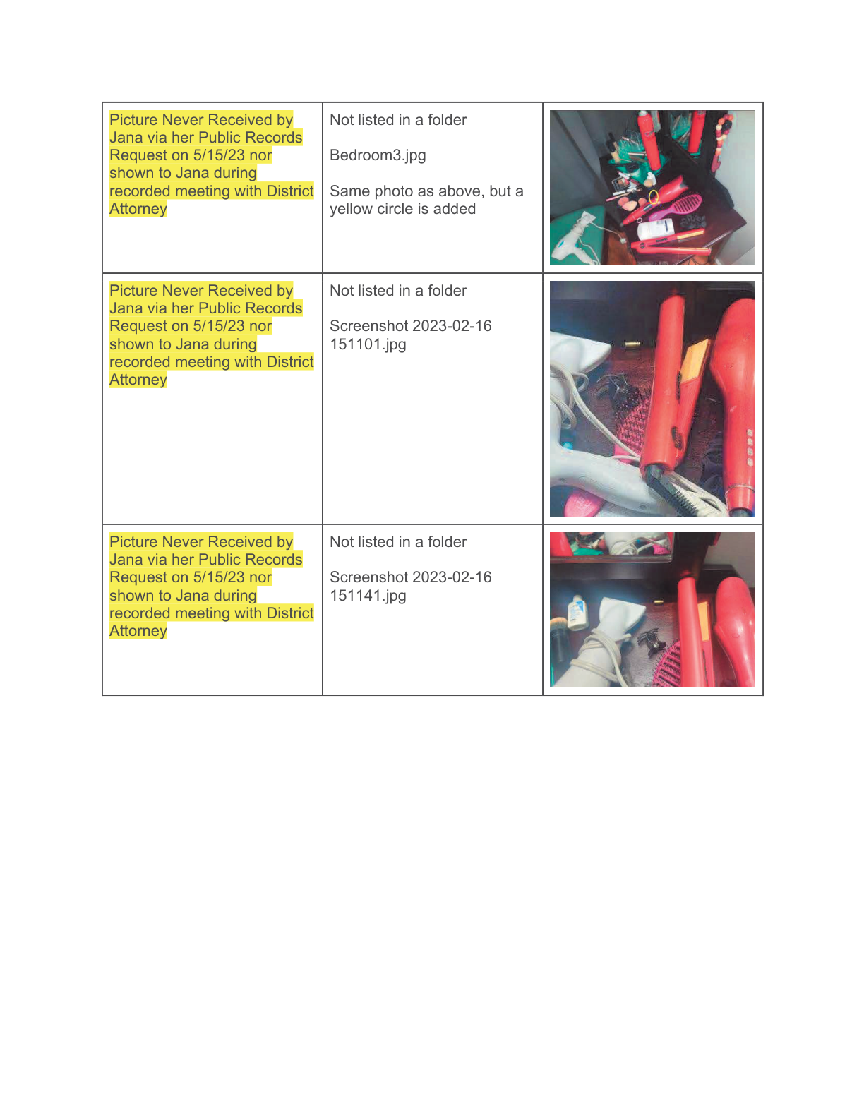 Comparison of Records- Crystal's Case