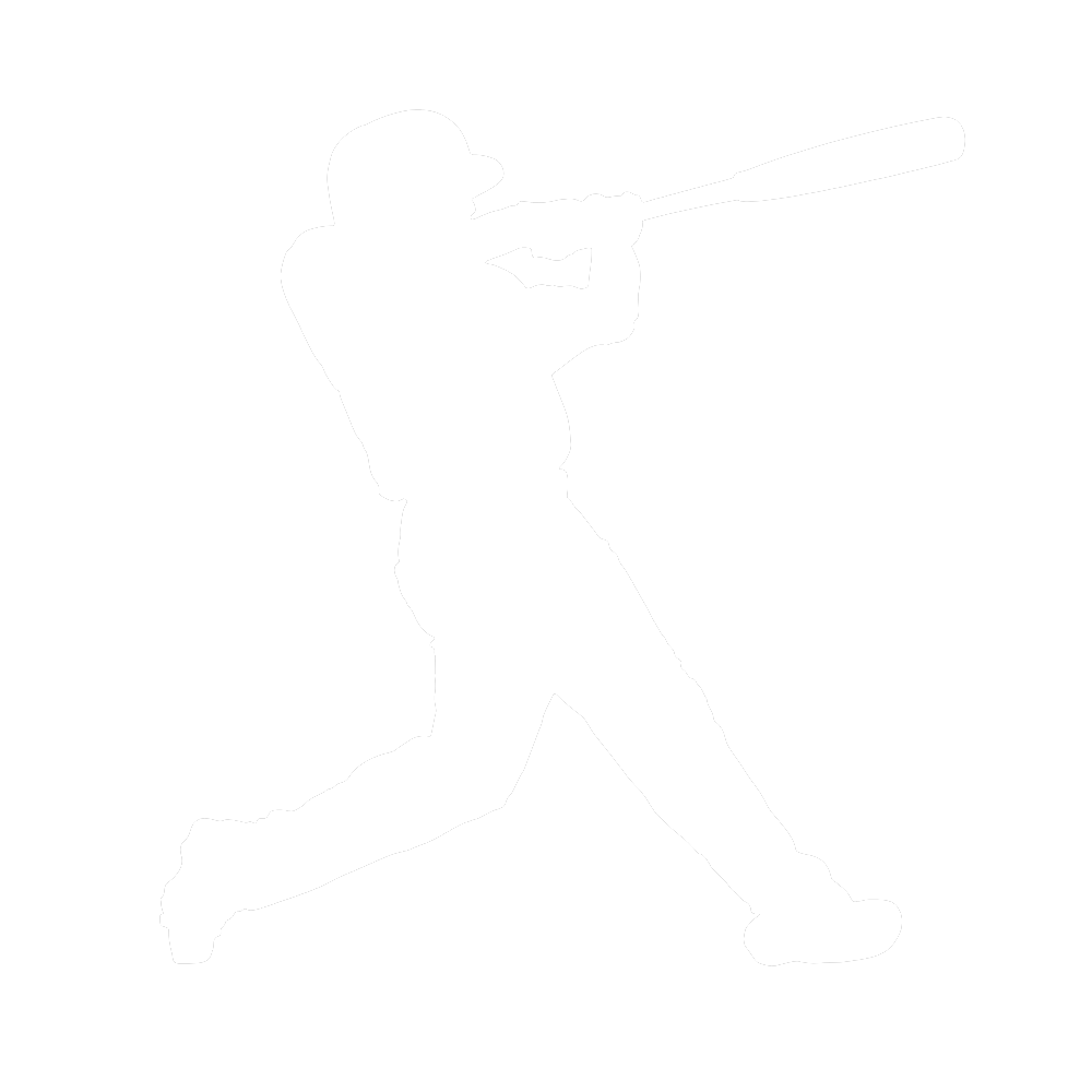 Silhouette of a baseball player swinging a bat against a black background.