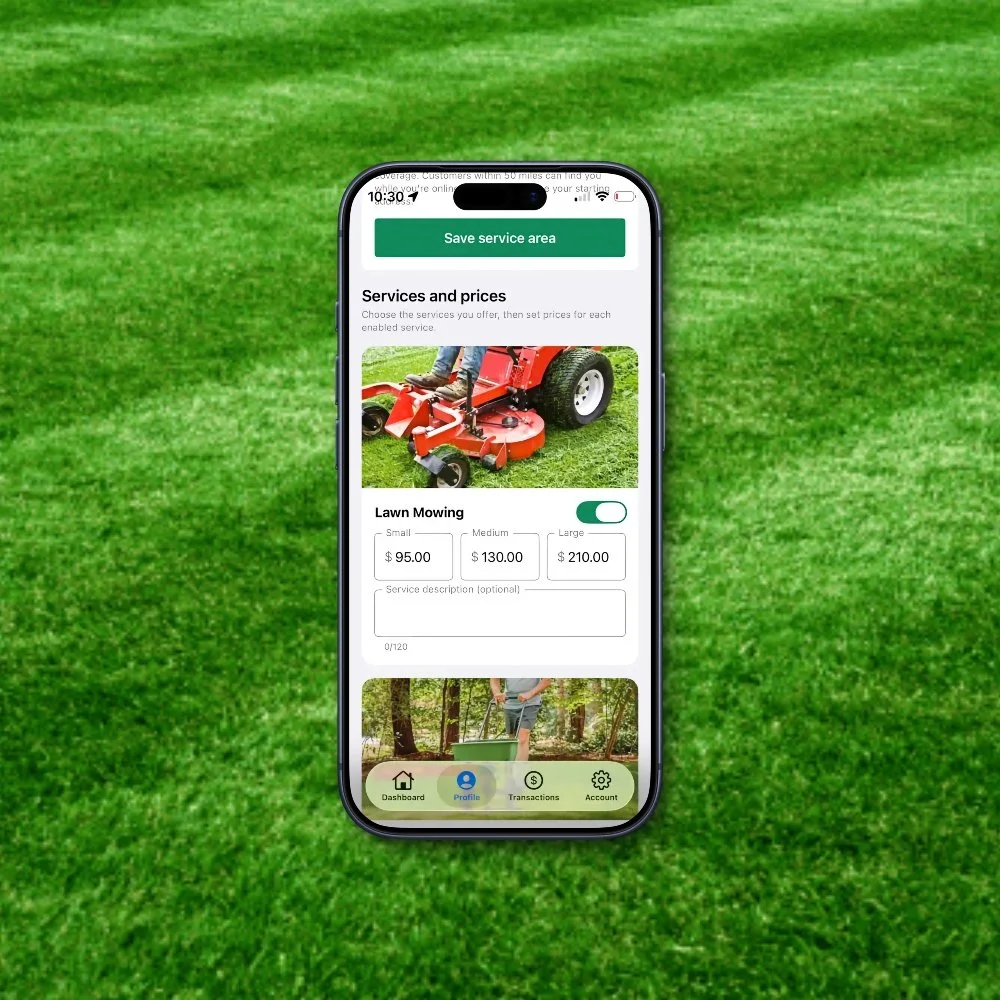 Turfup app on a smart phone