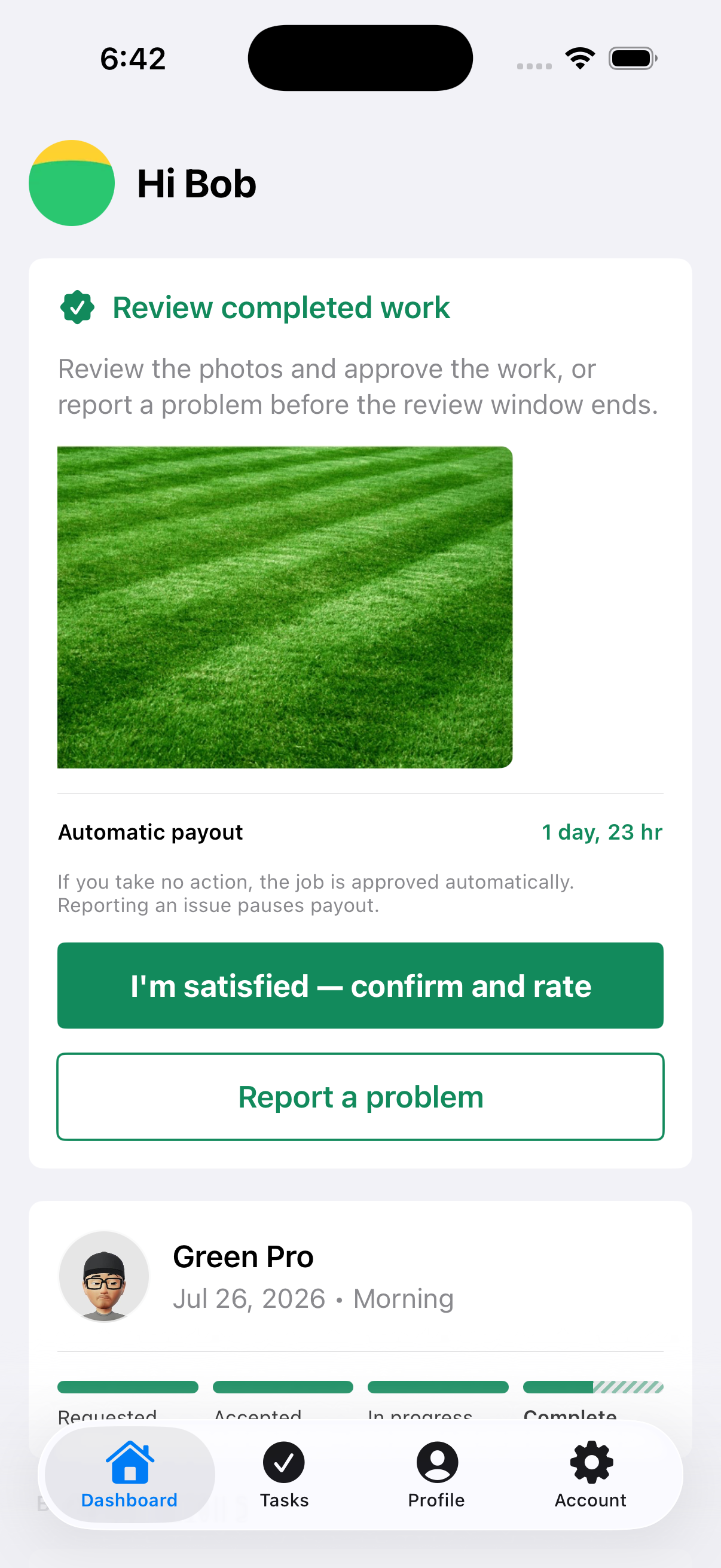 TurfUp App Dispute Step One