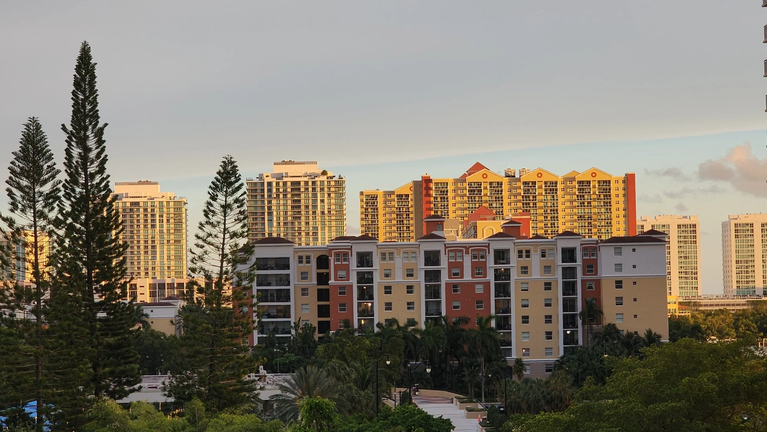 Sunny Isles Beach skyline at sunset.