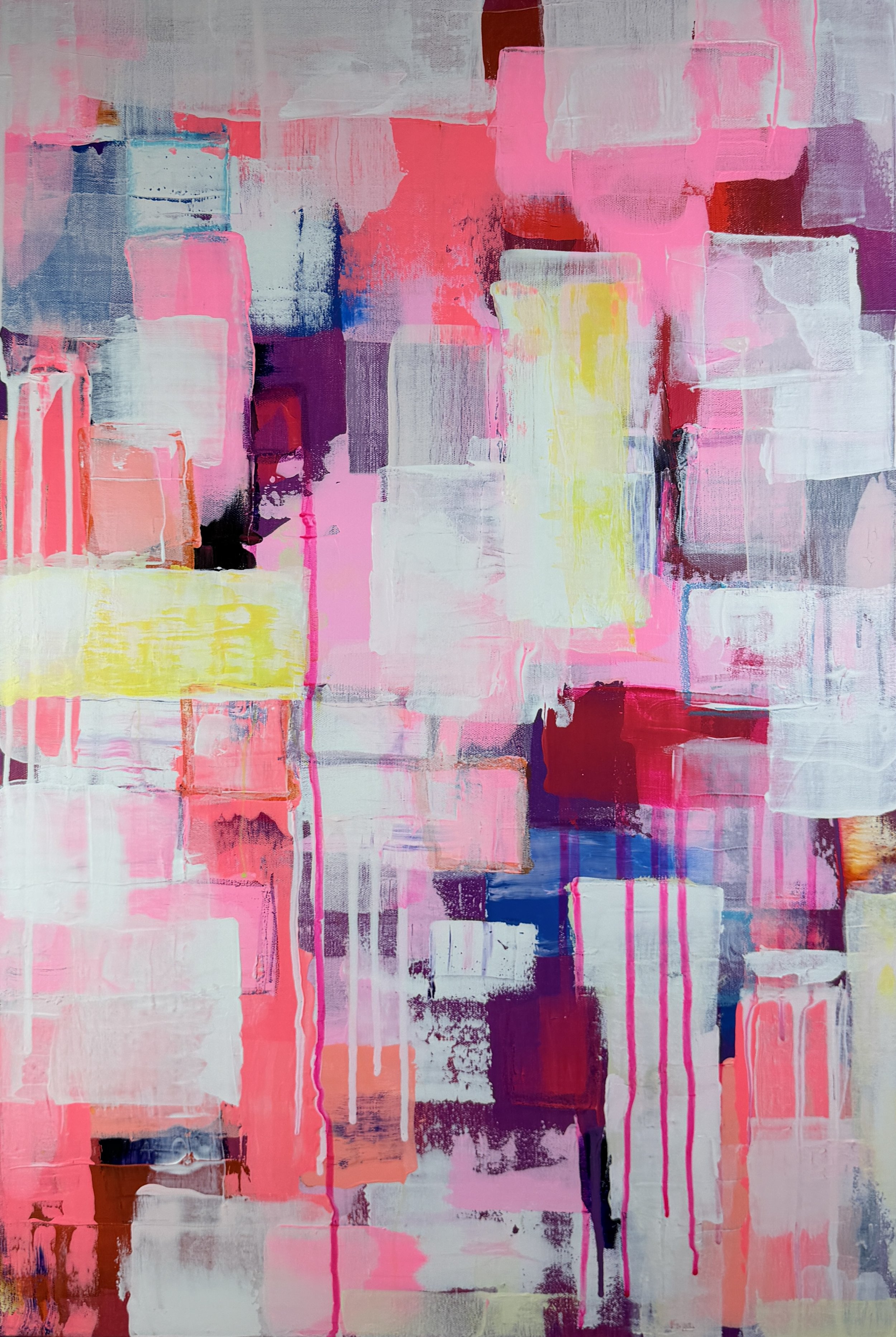 Strawberry Cheesecake Swirl 24”x36” Acrylic