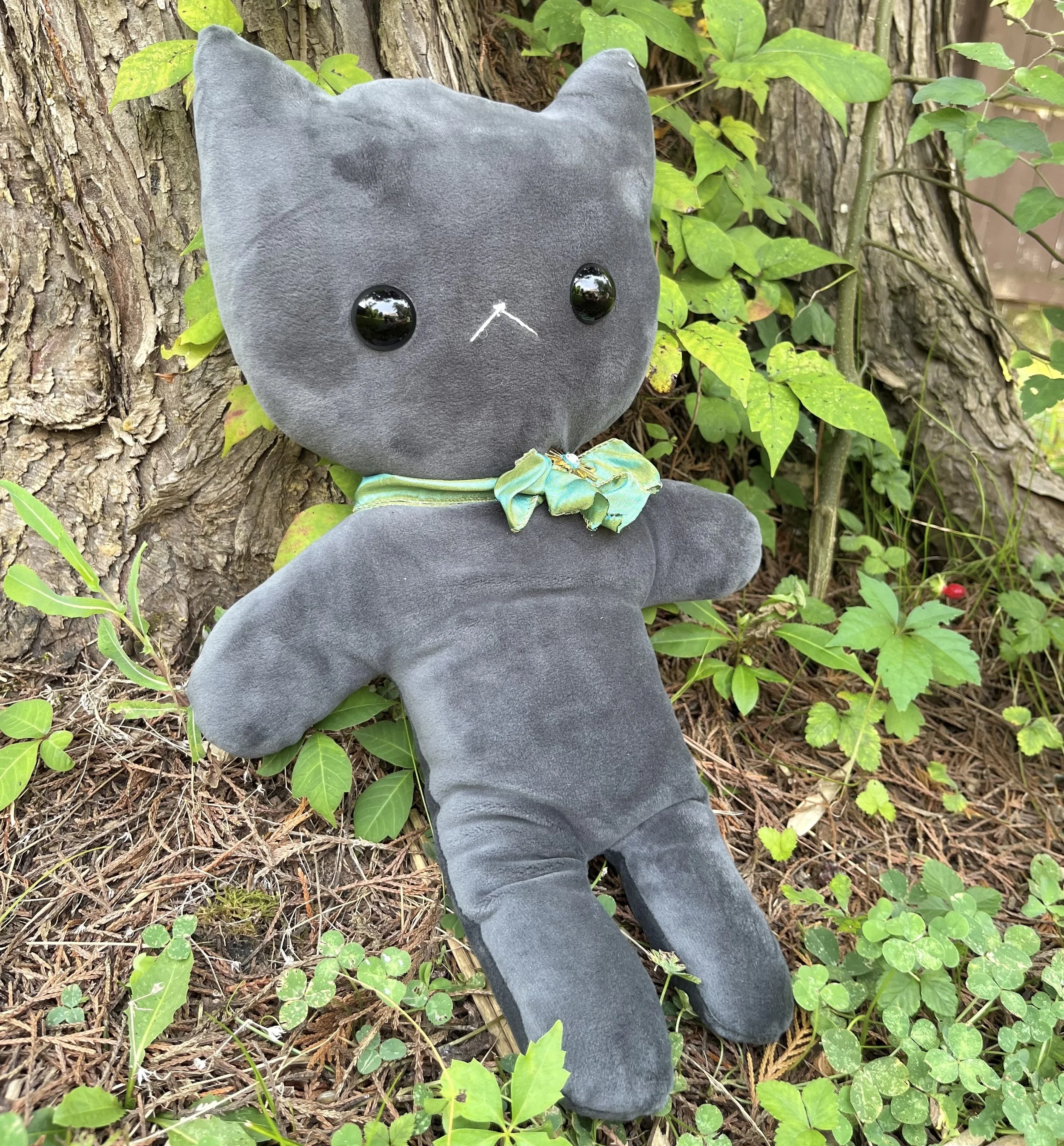BIG Dark Grey Cat Plushie