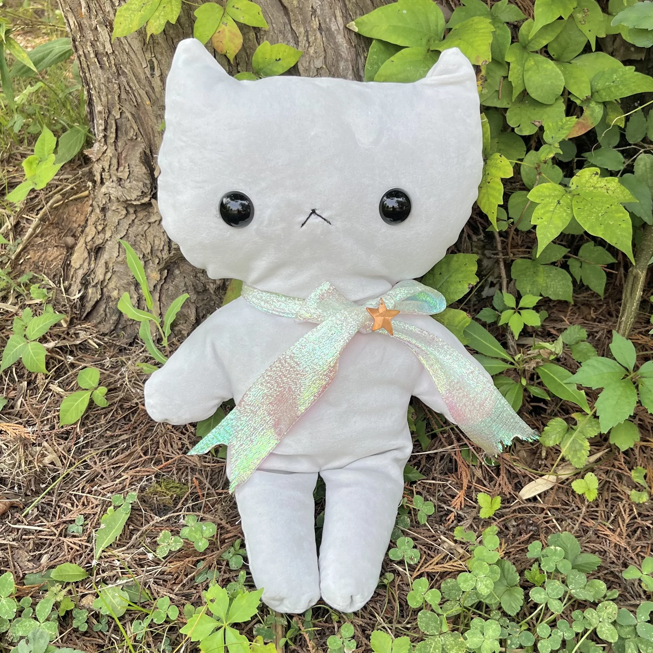 BIG Light Grey Cat Plushie