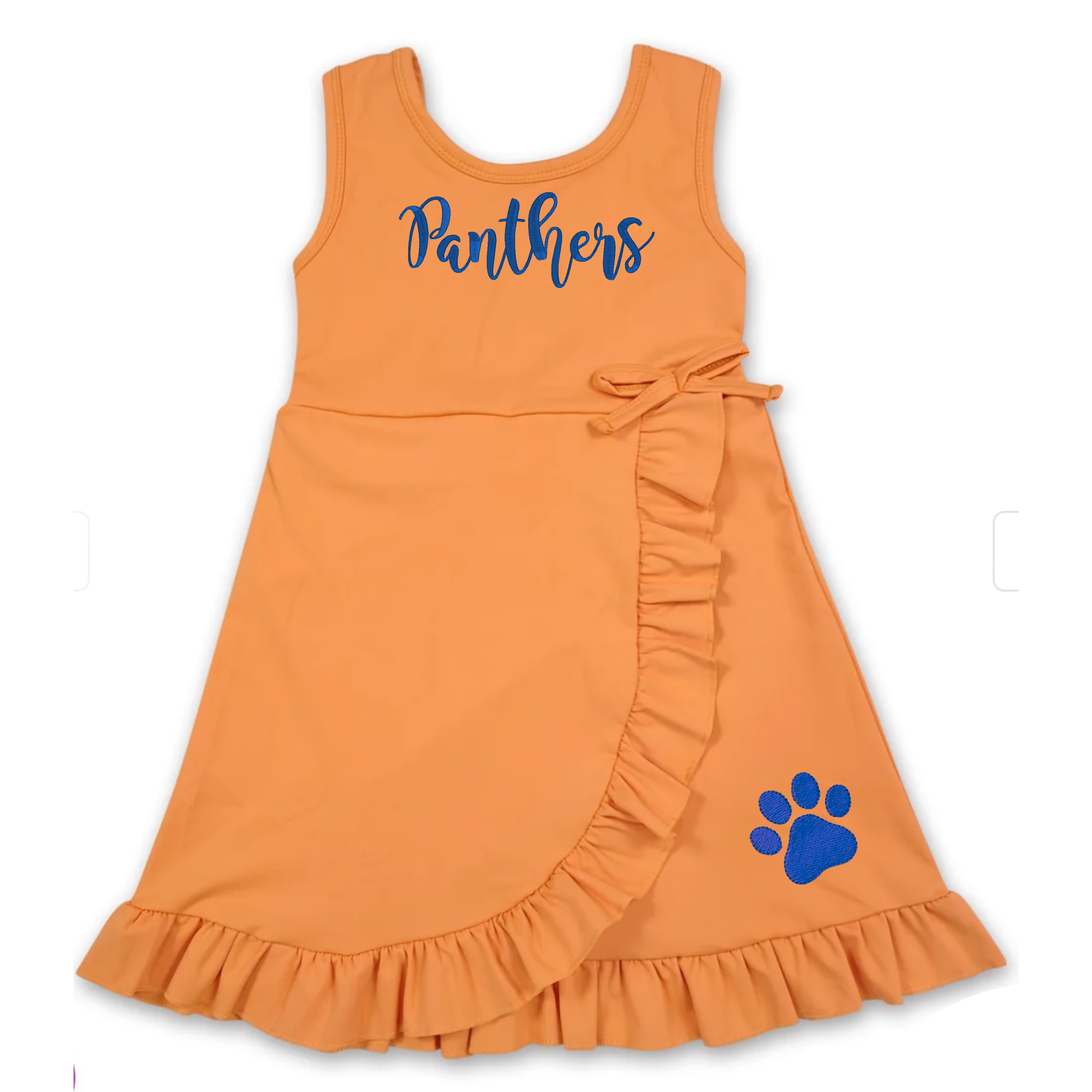 Orange Panther Ruffle Dress