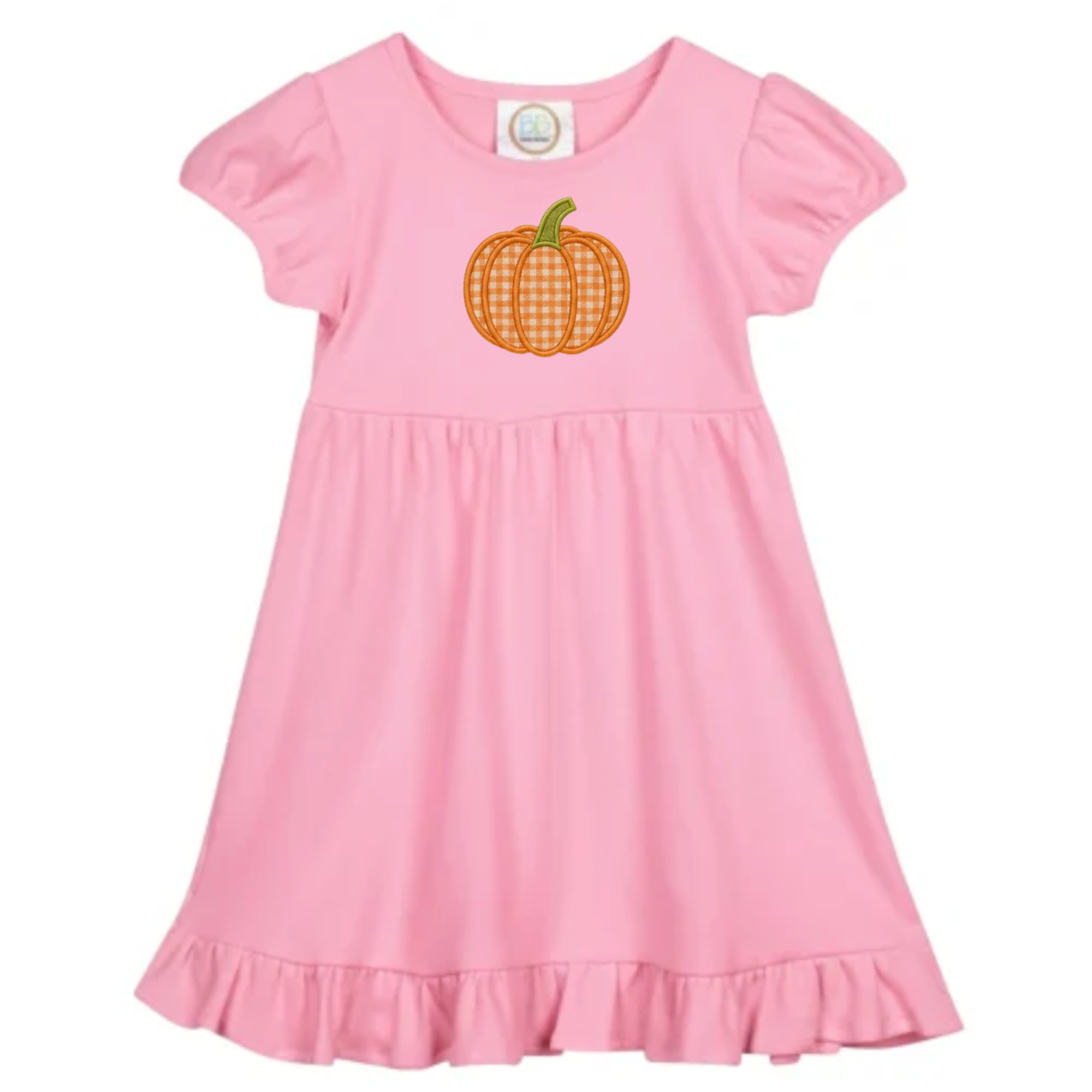 Embroidered Pumpkin Ruffle Dress