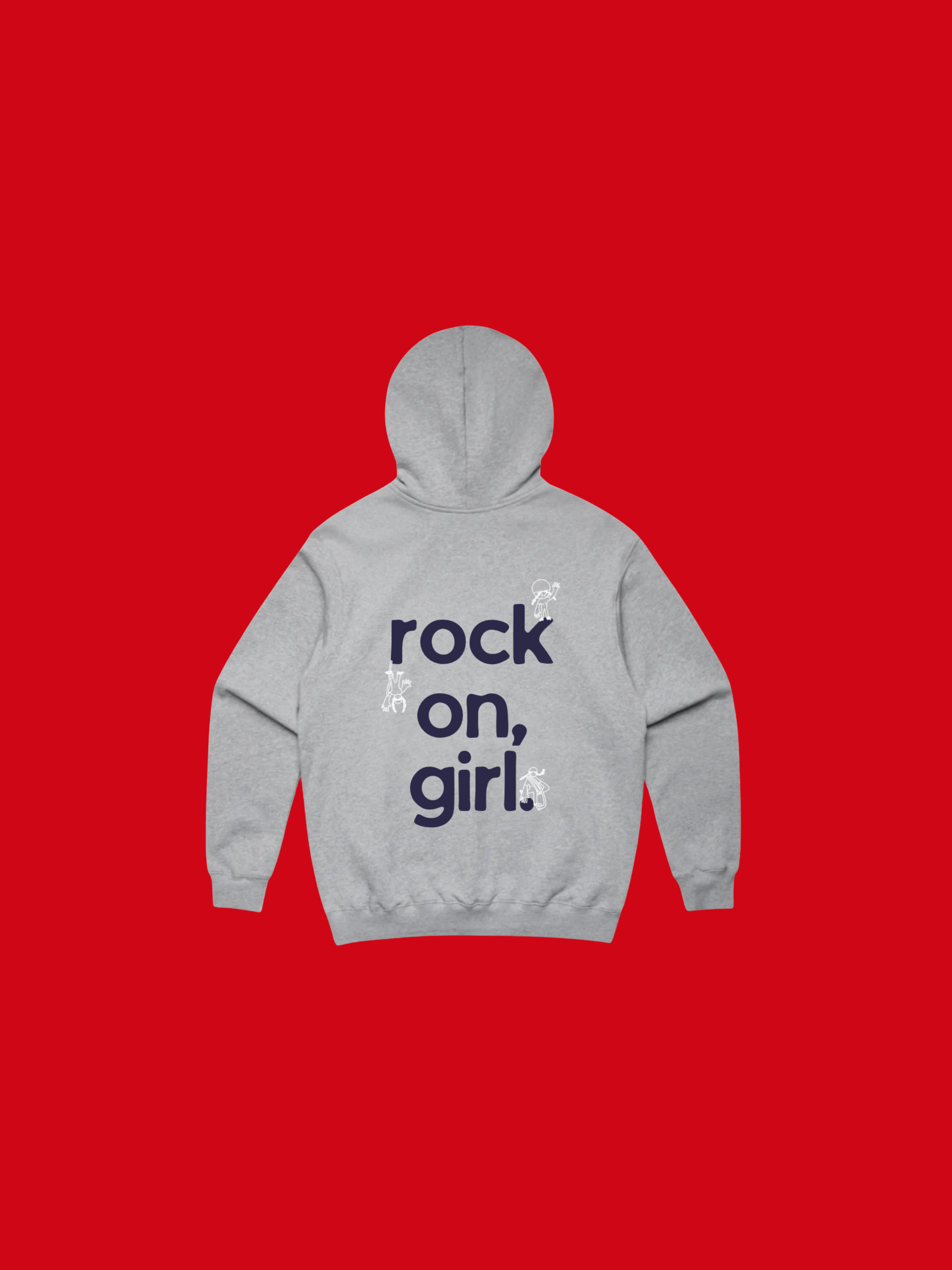 Unisex girl on rock Hoodie