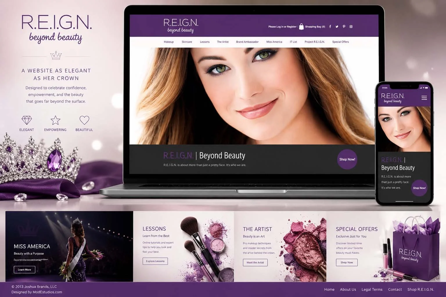  Miss America R.E.I.G.N 
 Ecommerce Website • Beauty Brand • Miss America Official 