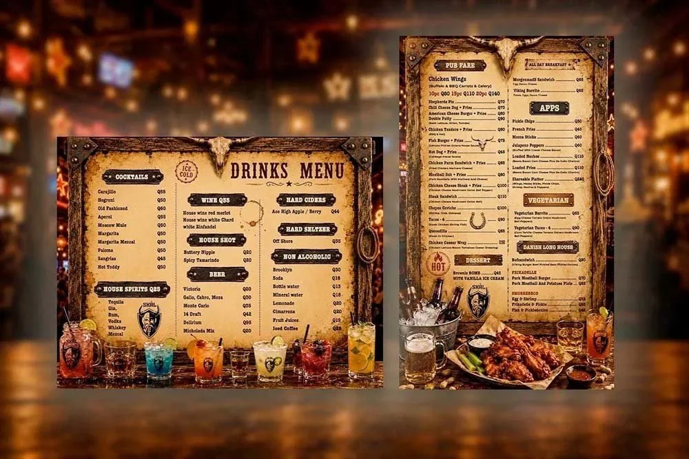  Skål Bar and Restaurant 
 Restaurant Menu Design • Branding Support 