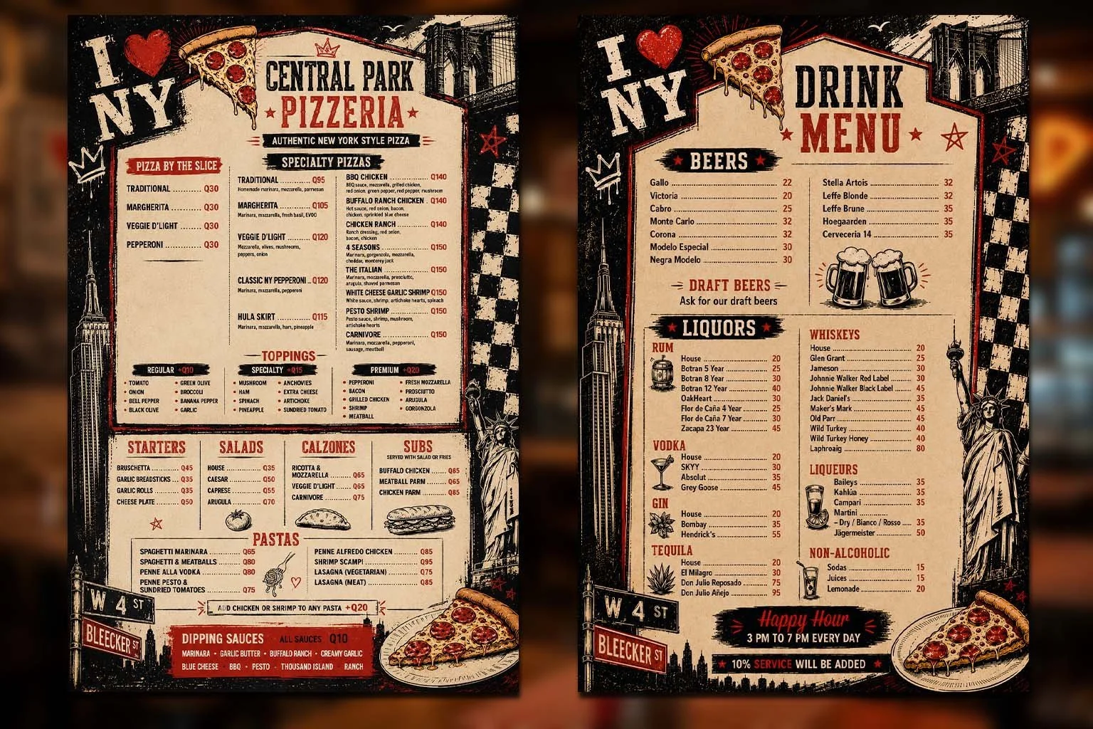  Central Park Pizzeria 
 Restaurant Menu Design • Branding • Ongoing Marketing Support 