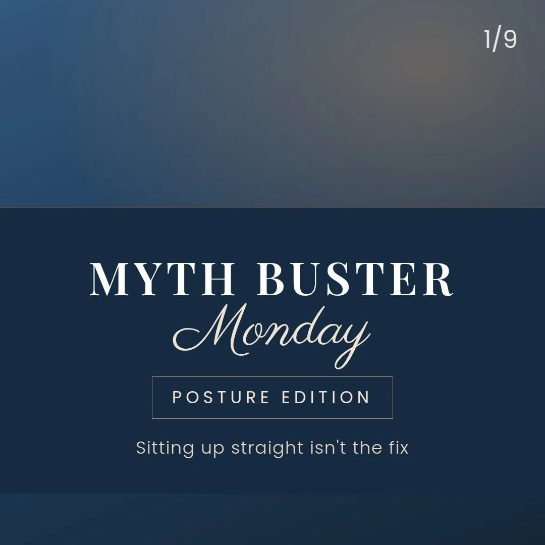 🔍 MYTH BUSTER MONDAY &mdash; Posture Edition

Myth: good posture means sitting up straight all day.
Truth: no single posture prevents pain. Move often, build strength, trust your capacity.

The best posture is your next one. 🤍

Swipe for the eviden