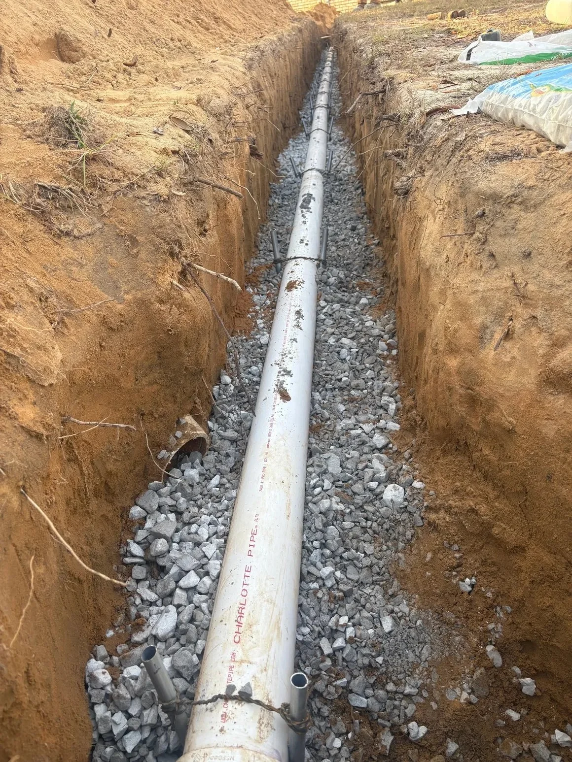 new sewer pipe being installed in pensacola, fl
