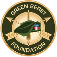 Green Beret Foundation logo with a green beret, a sword, and arrows.