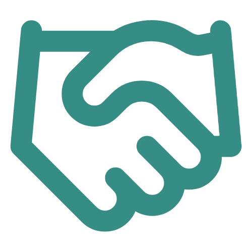 Icon of two hands shaking.