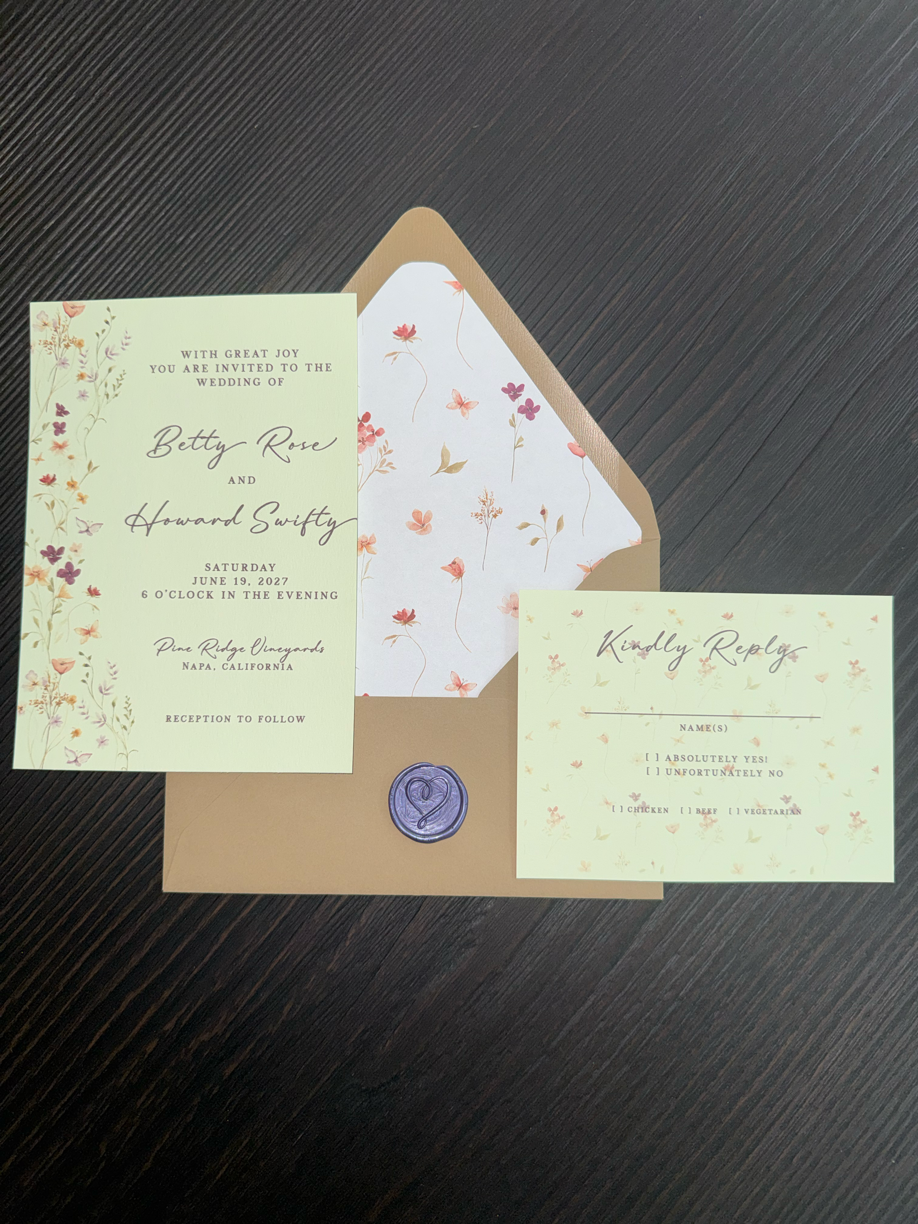 Floral invitation suite