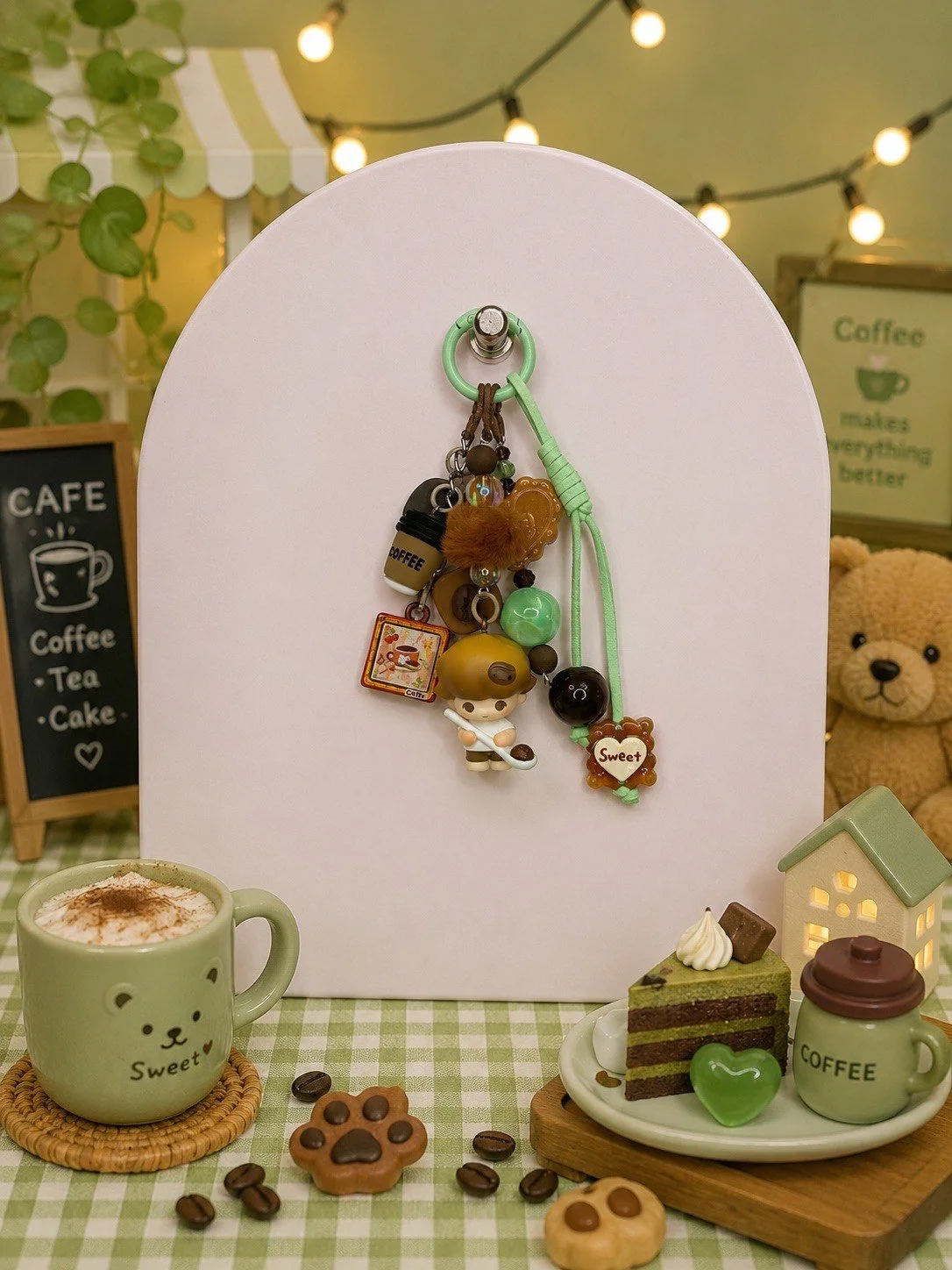 Dimoo Mint Mocha Cafe Bag Charm