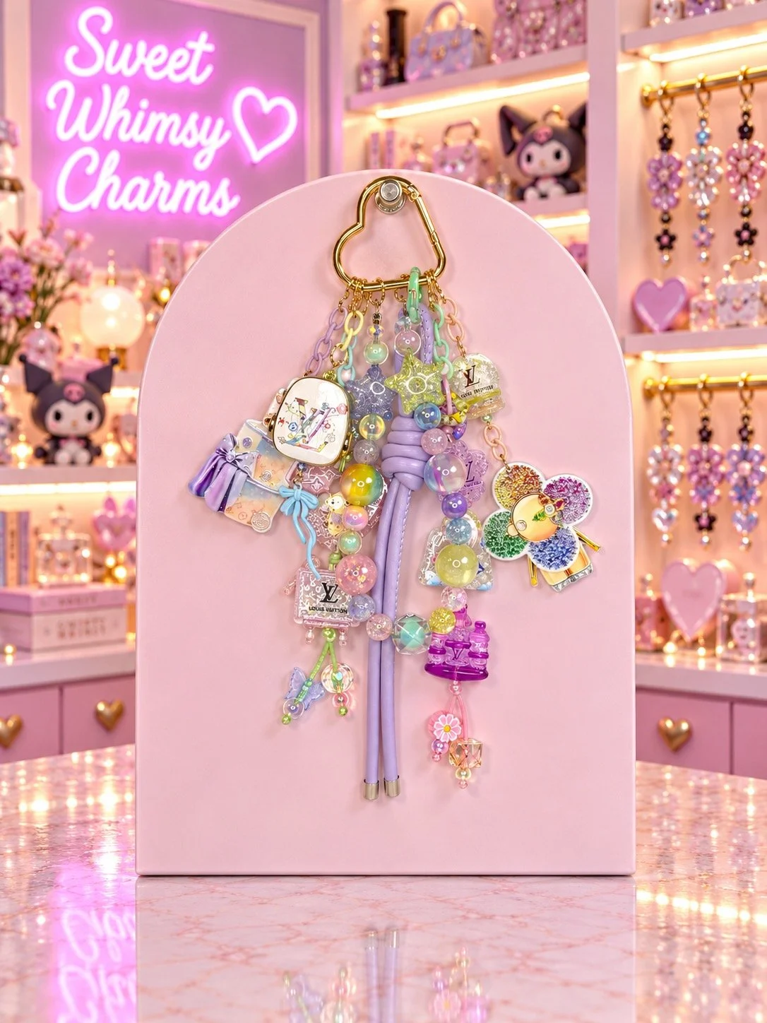 Pastel LV Inspired Bag Charm