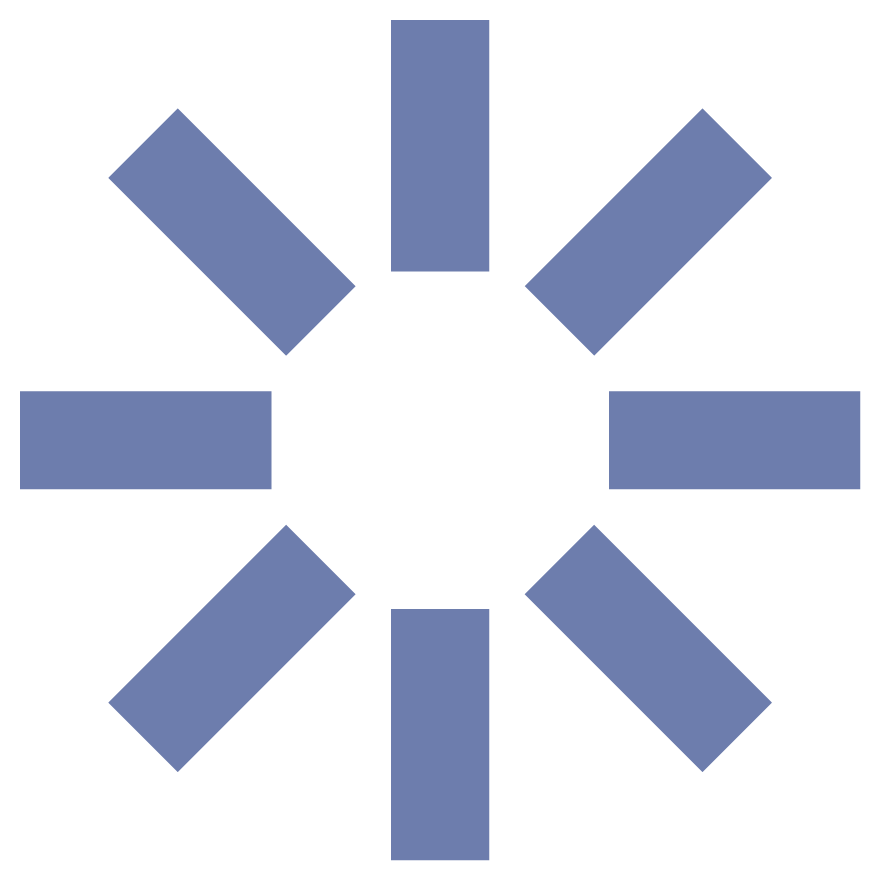 Dark blue rectangles arranged in a circular pattern on a blank background, a Sol Sisters brand icon.