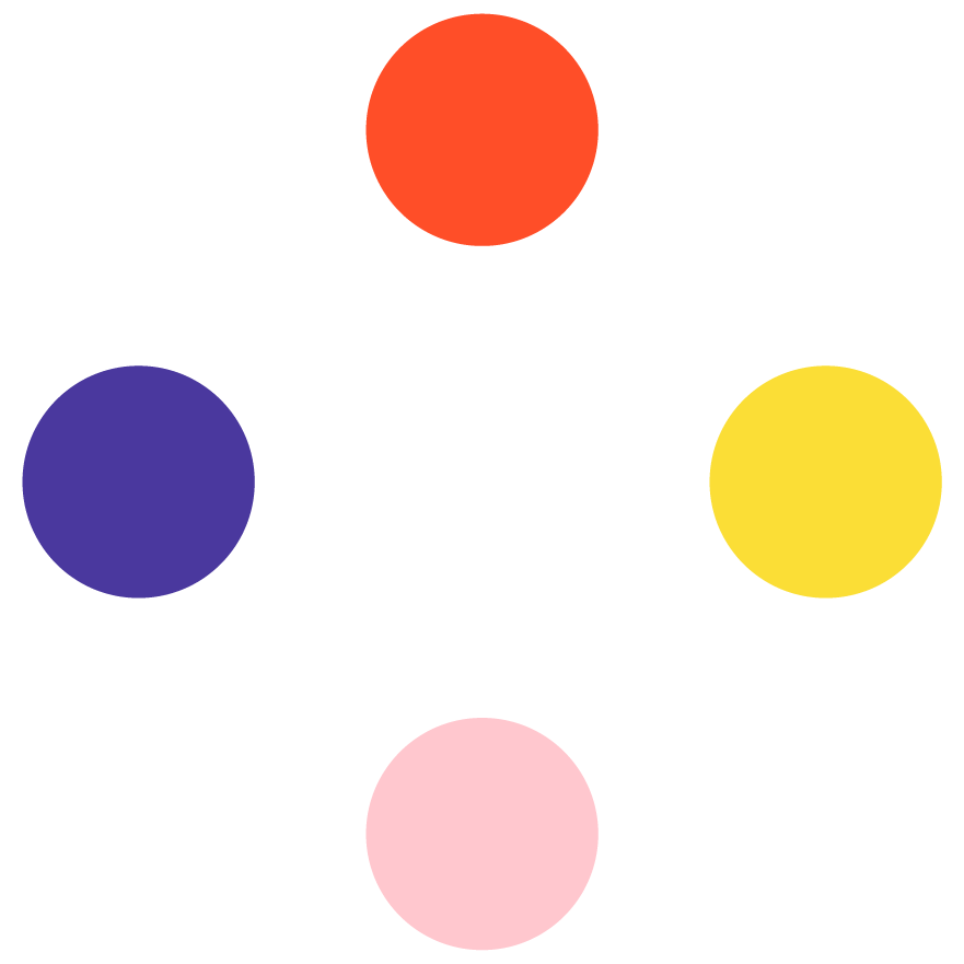 Diagram of five colored circles, a Sol Sister graphic icon.