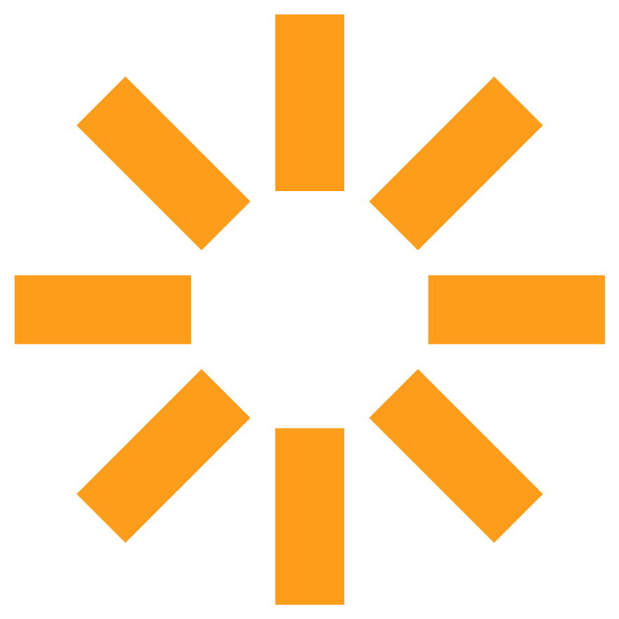 A Sol Sisters brand icon with eight orange rectangles arranged around a blank circle, resembling a sunburst or hub-and-spoke pattern.