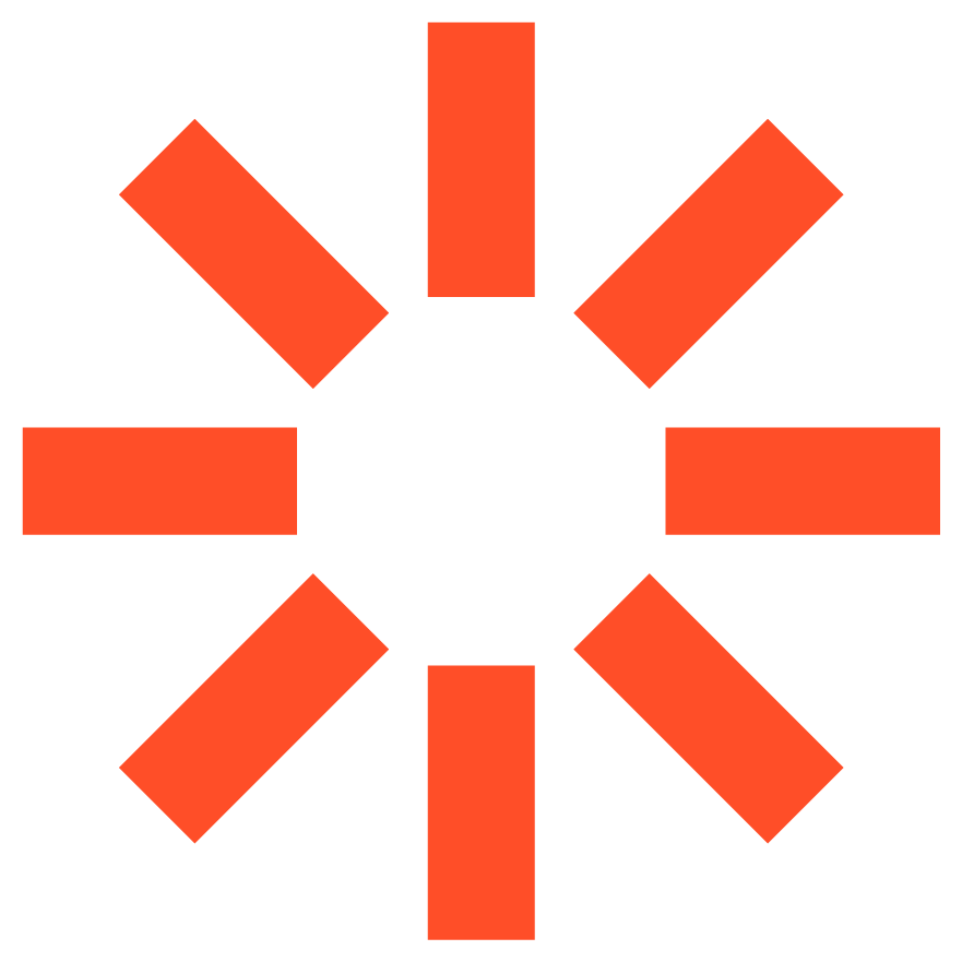 A circular arrangement of orange rectangular blocks with blank space in the center, a Sol Sisters brand icon.