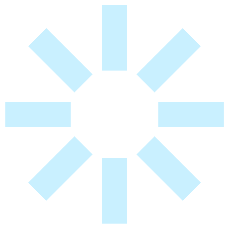 Pattern of light blue rectangles arranged in a circular formation on a white background, a Sol Sisters brand icon.