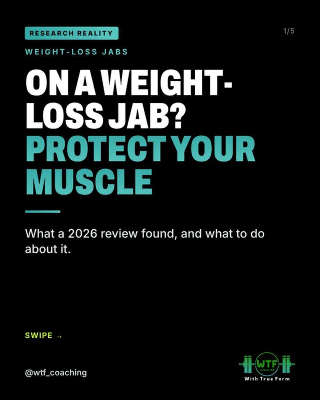 Weight-loss jabs are everywhere. The muscle question gets far less airtime.

A 2026 systematic review in Annals of Internal Medicine looked at 35 randomised trials of GLP-1 type medications (median 26 weeks, median 78 participants). Across them, a me