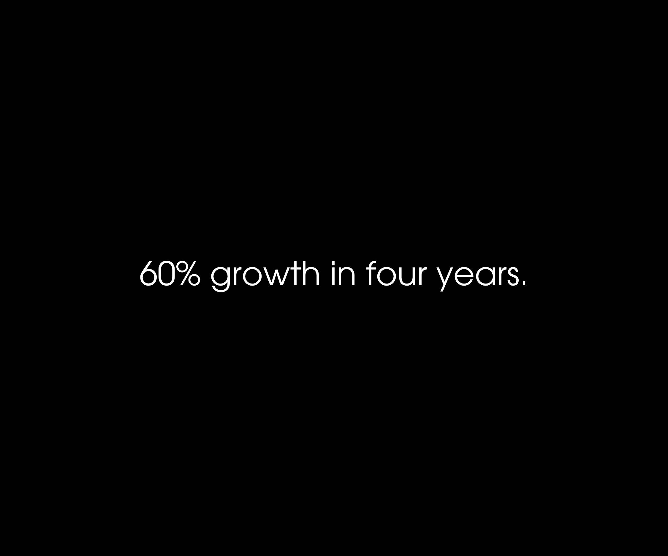 60% growth in four years.