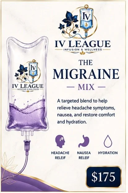 IV League Migraine Mix treatment graphic