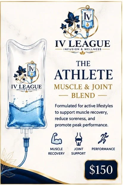 IV League Athlete Muscle & Joint Blend treatment graphic