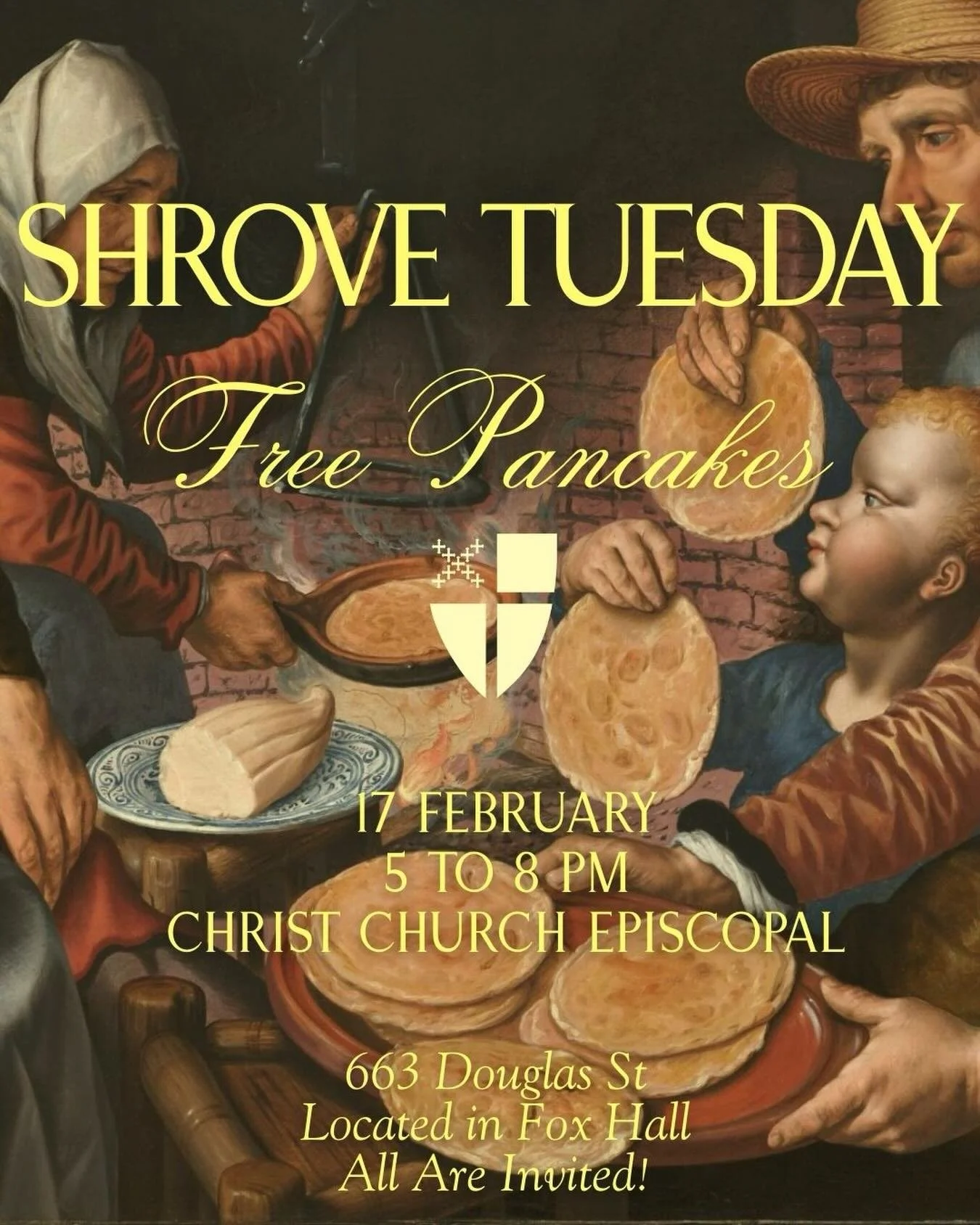 It&rsquo;s that time of the year, next Tuesday, the 17th, is Shrove Tuesday! Come hang out, enjoy free pancakes all night long right before the Lenten season. There may even be a pancake flipping race&hellip; 
Starts at 5 until 8pm. See you there!